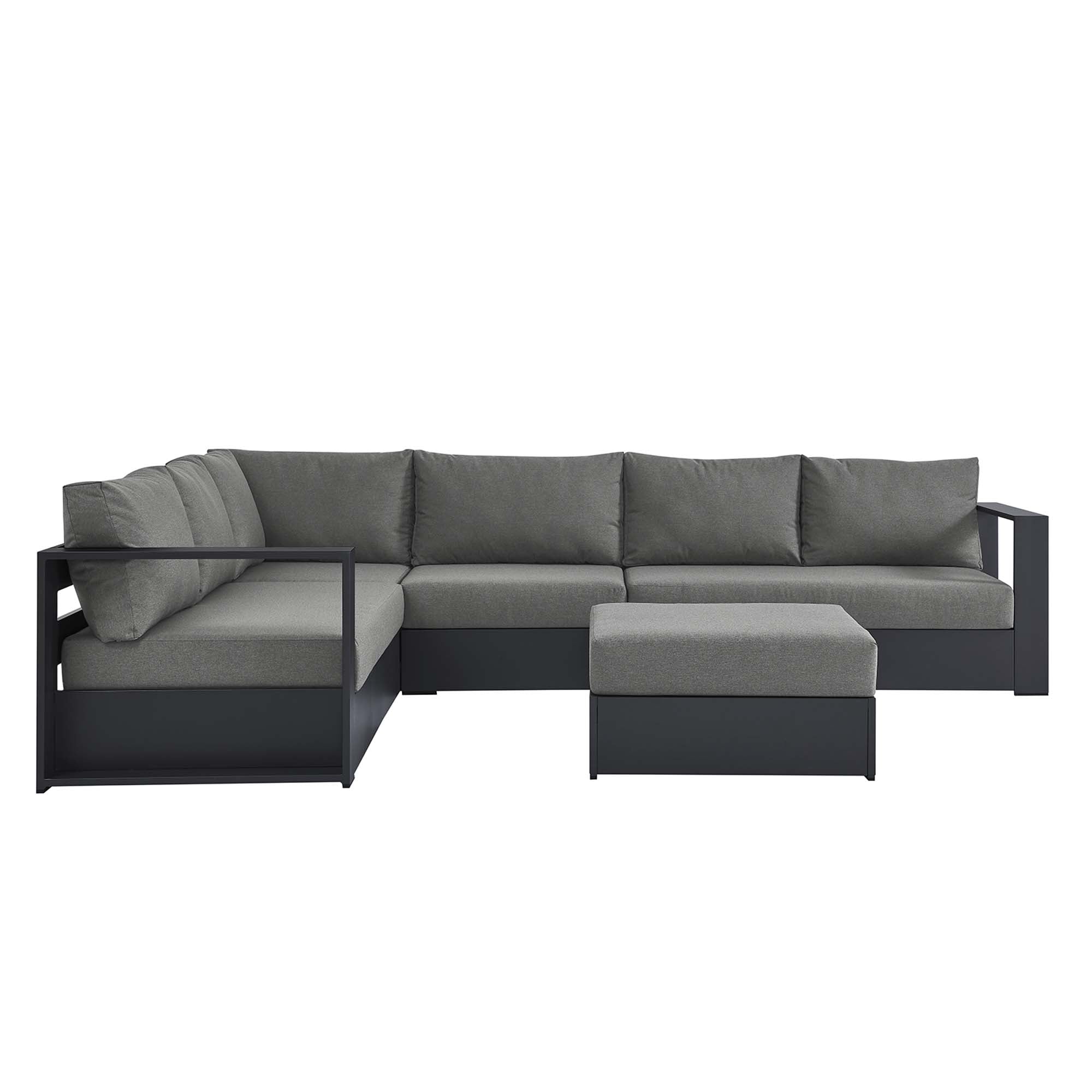 Tahoe 5-Piece Outdoor Patio Powder-Coated Aluminum Sectional Sofa Set