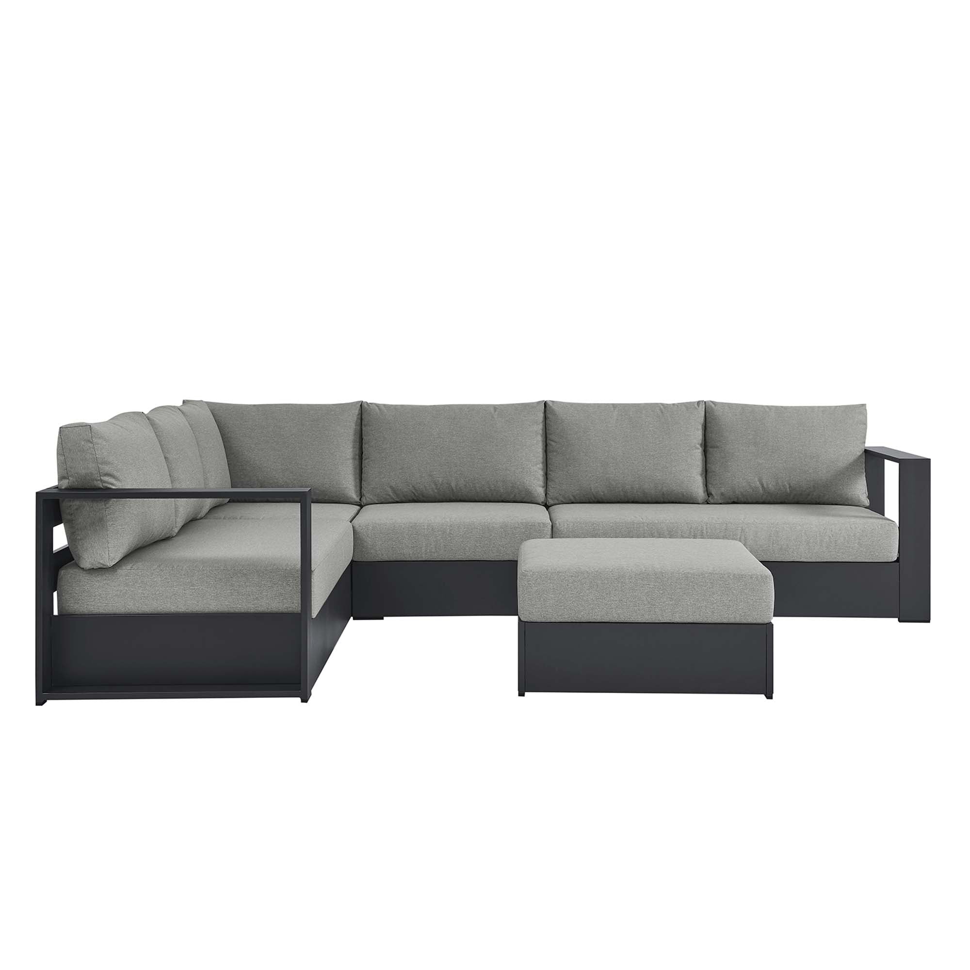 Tahoe 5-Piece Outdoor Patio Powder-Coated Aluminum Sectional Sofa Set