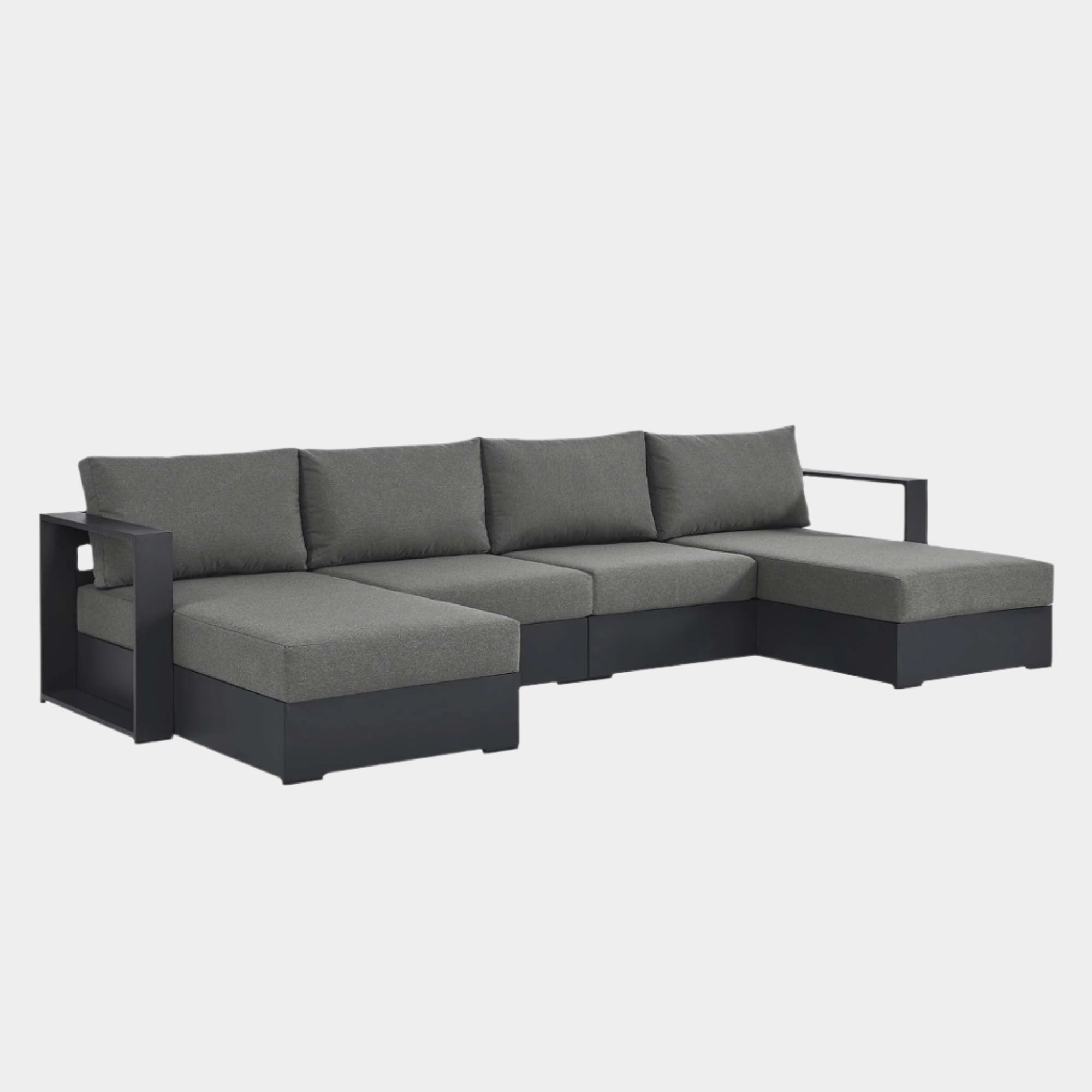 Tahoe 4-Piece Outdoor Patio Powder-Coated Aluminum Sectional Sofa Set