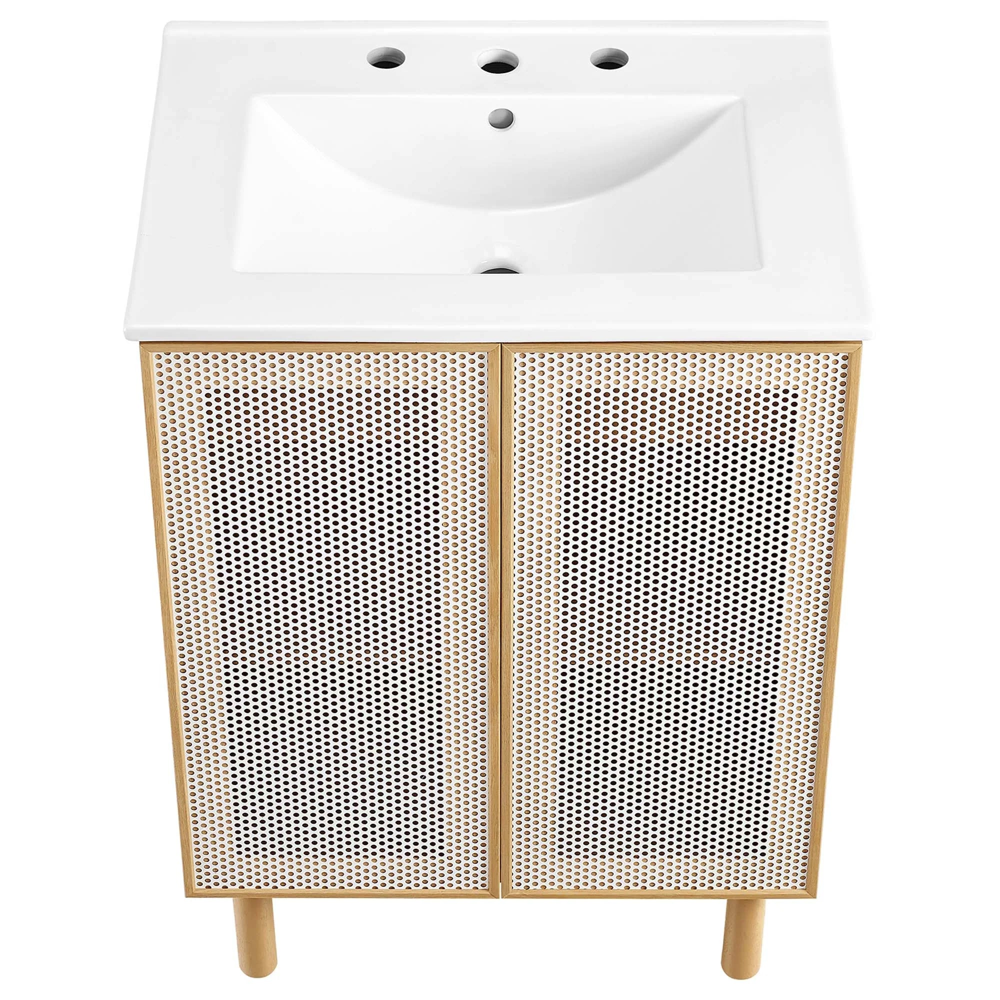 Calla Perforated Metal Bathroom Vanity Basin Included