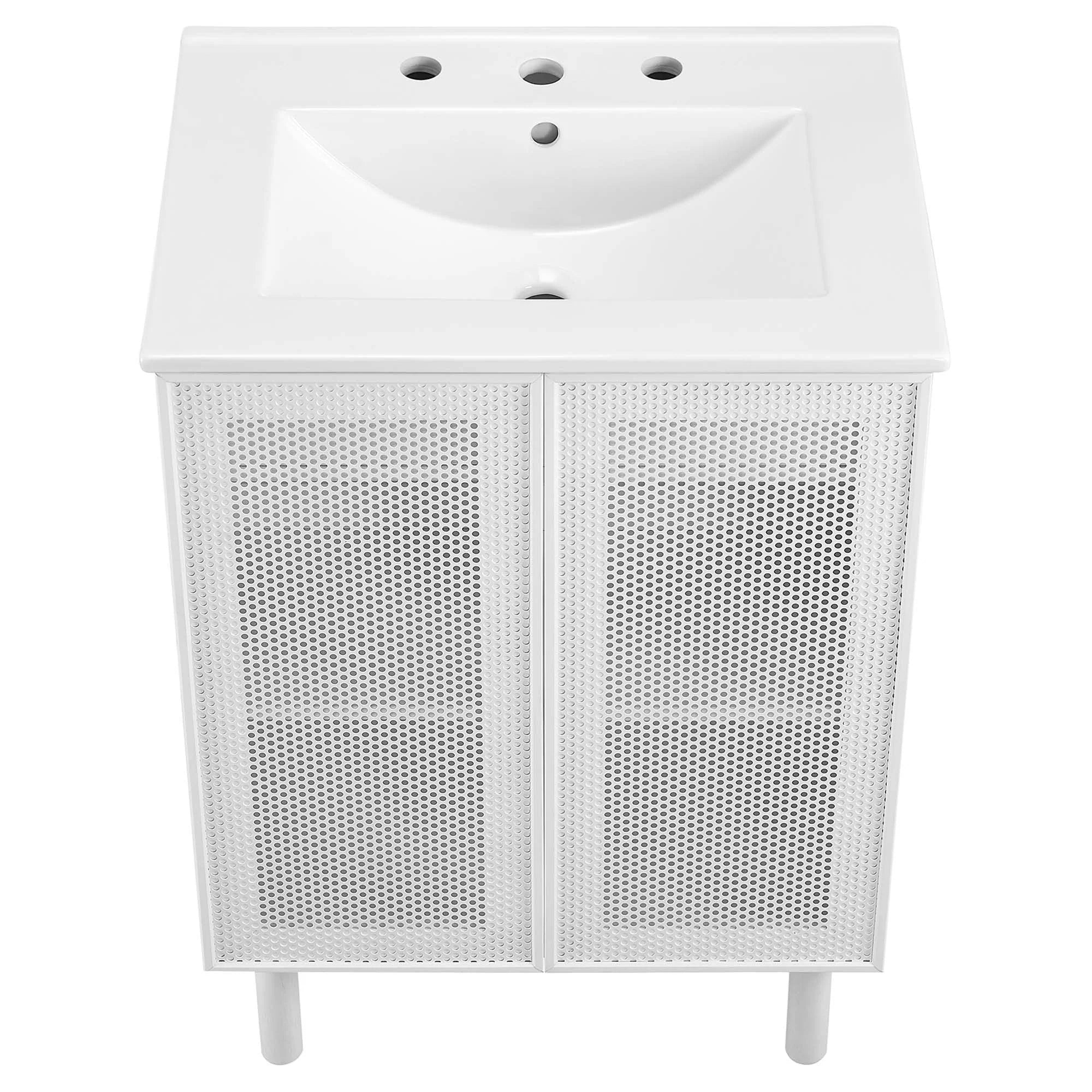 Calla Perforated Metal Bathroom Vanity Basin Included