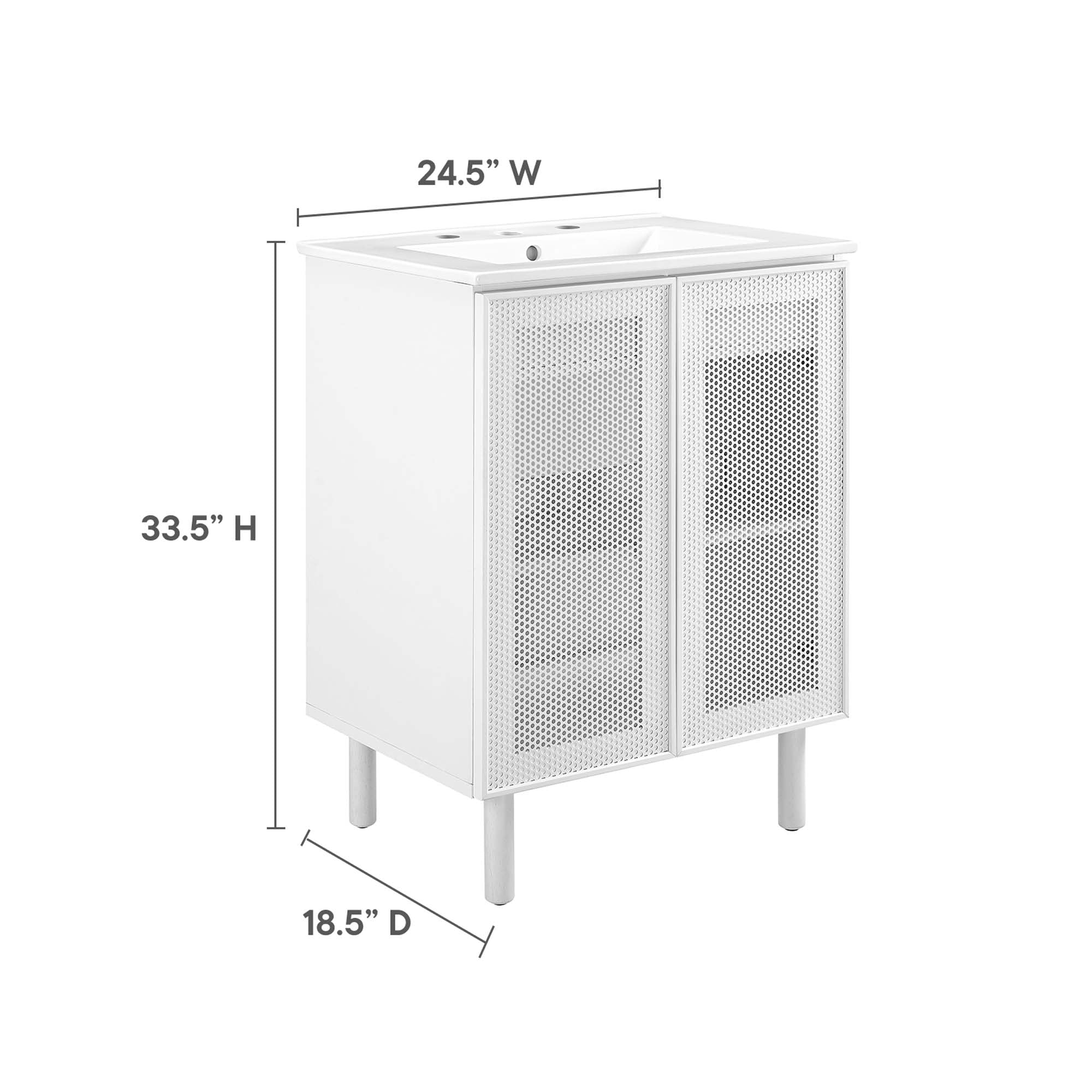 Calla Perforated Metal Bathroom Vanity Basin Included