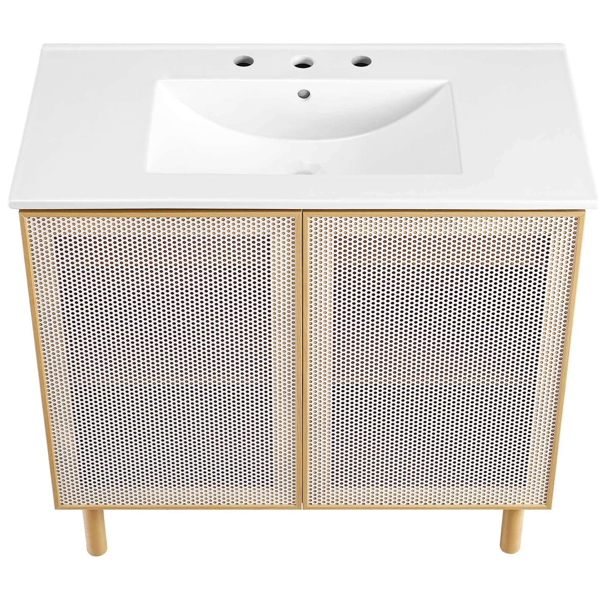 Calla Perforated Metal Bathroom Vanity Basin Included