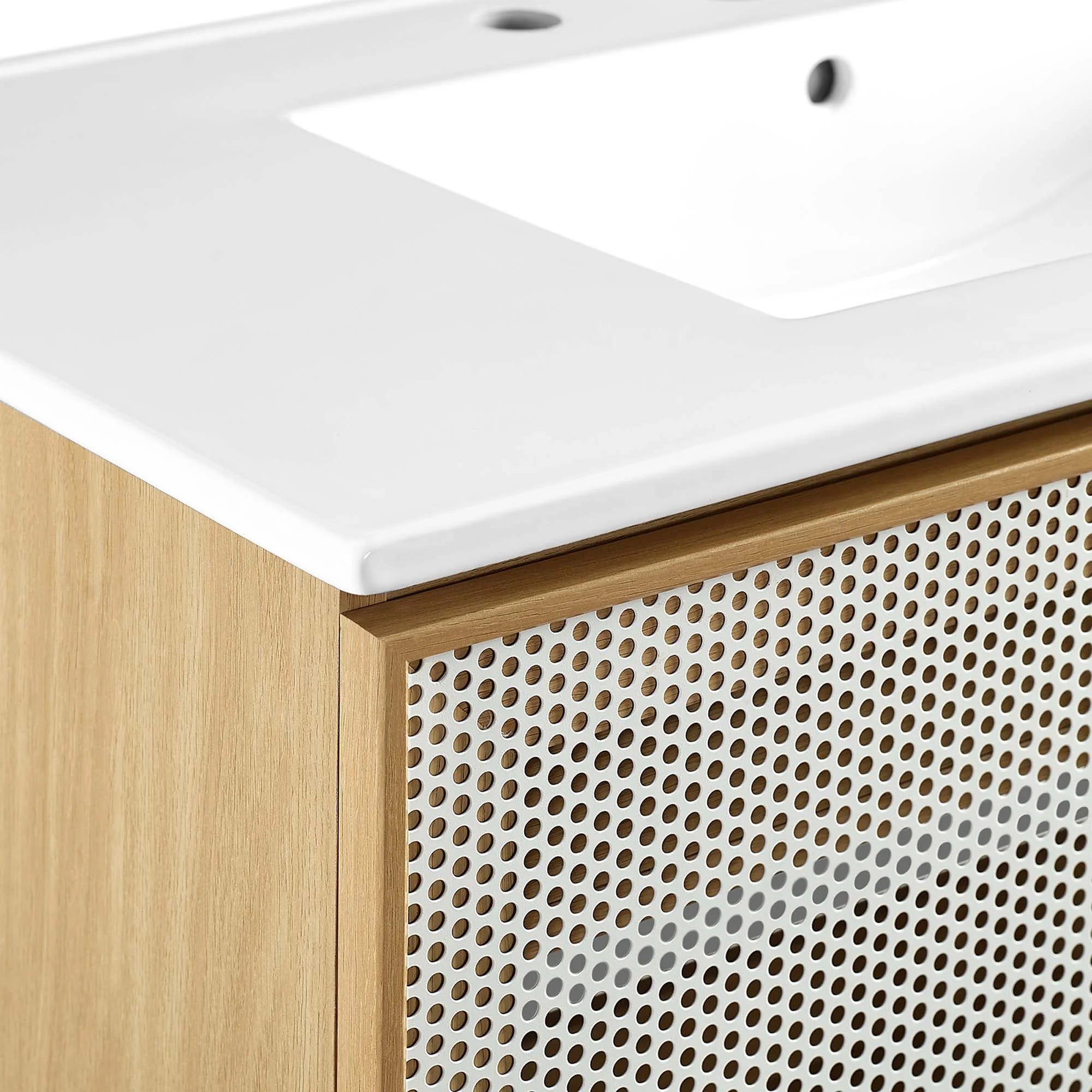 Calla Perforated Metal Bathroom Vanity Basin Included