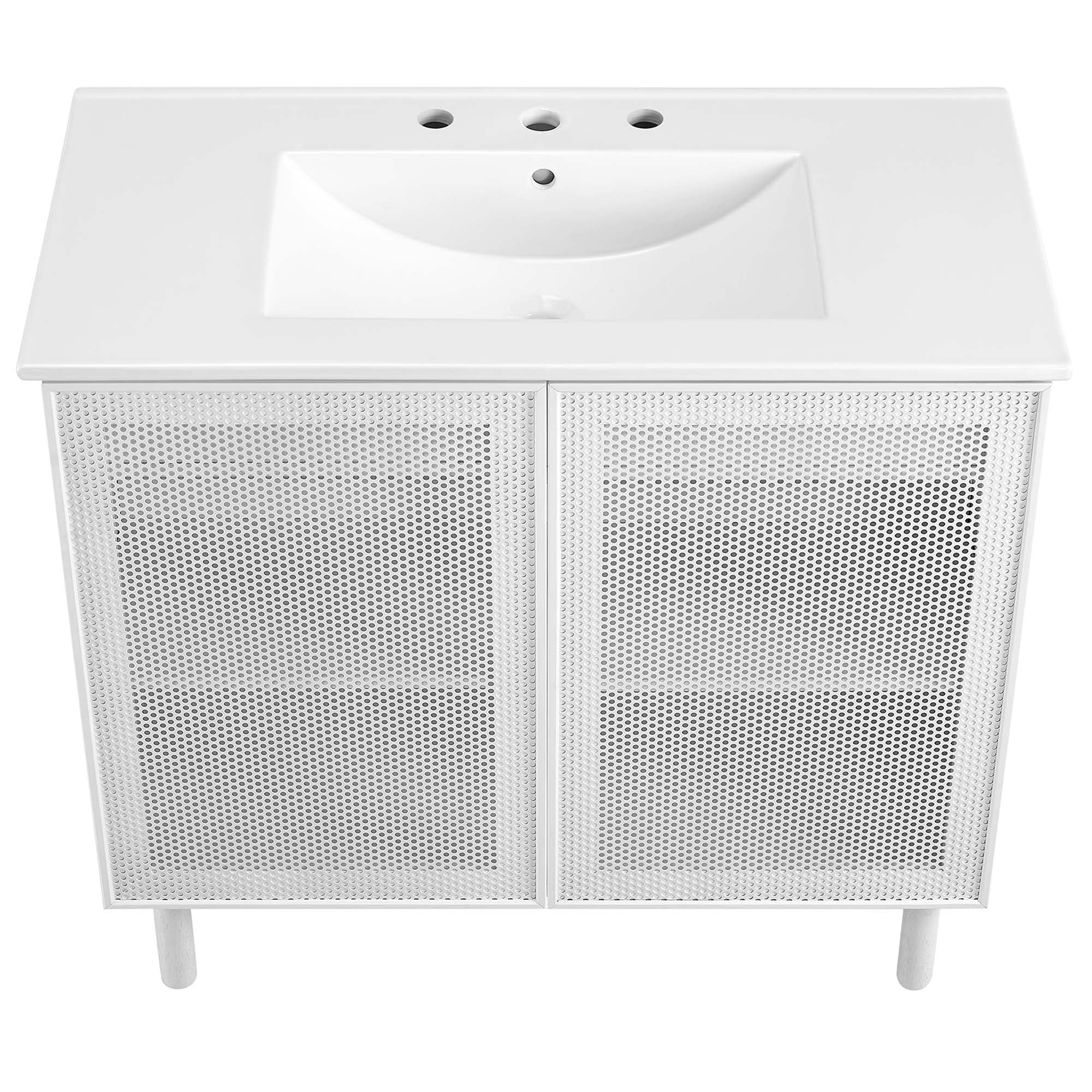 Calla Perforated Metal Bathroom Vanity Basin Included