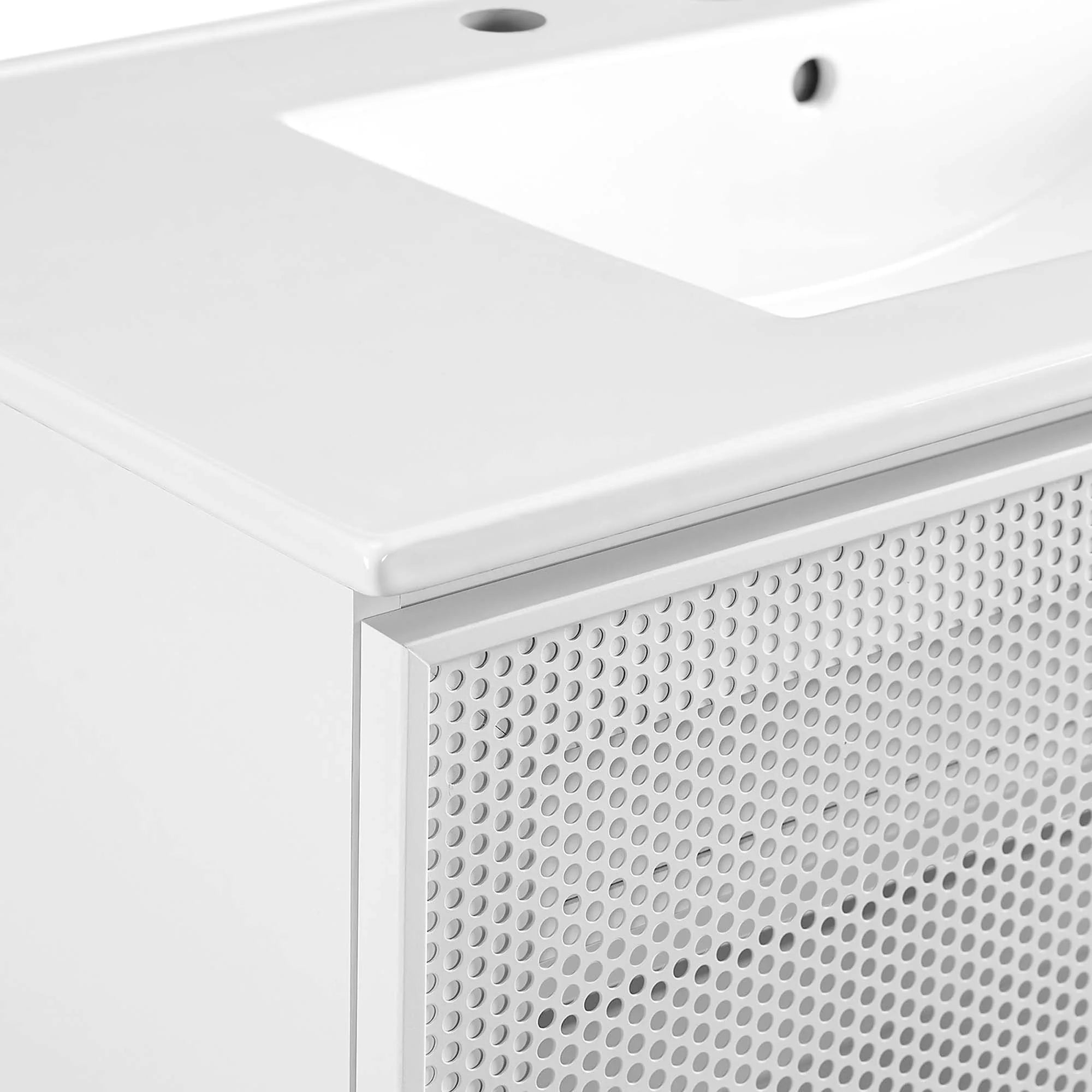 Calla Perforated Metal Bathroom Vanity Basin Included