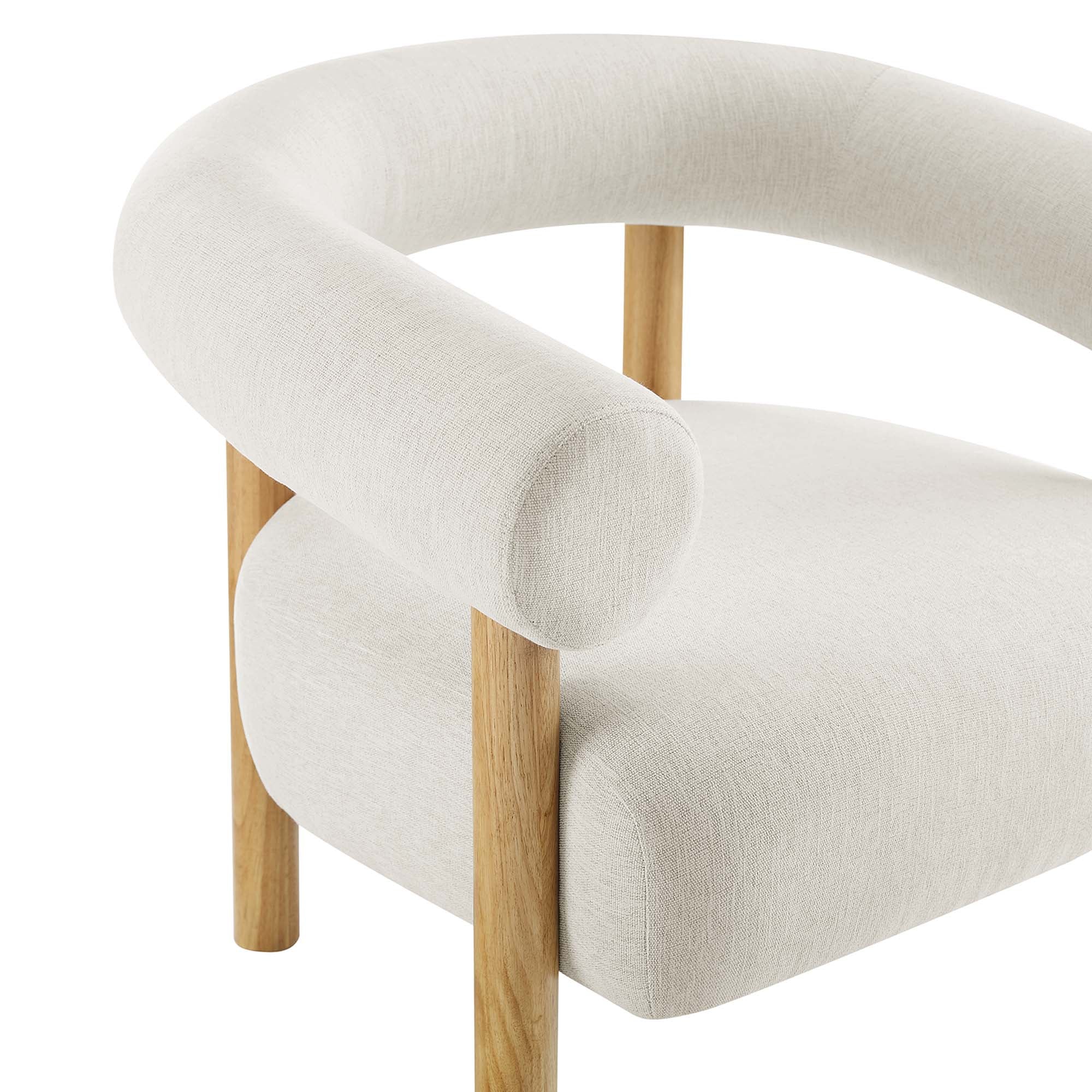 Fauteuil en tissu rembourré Sable