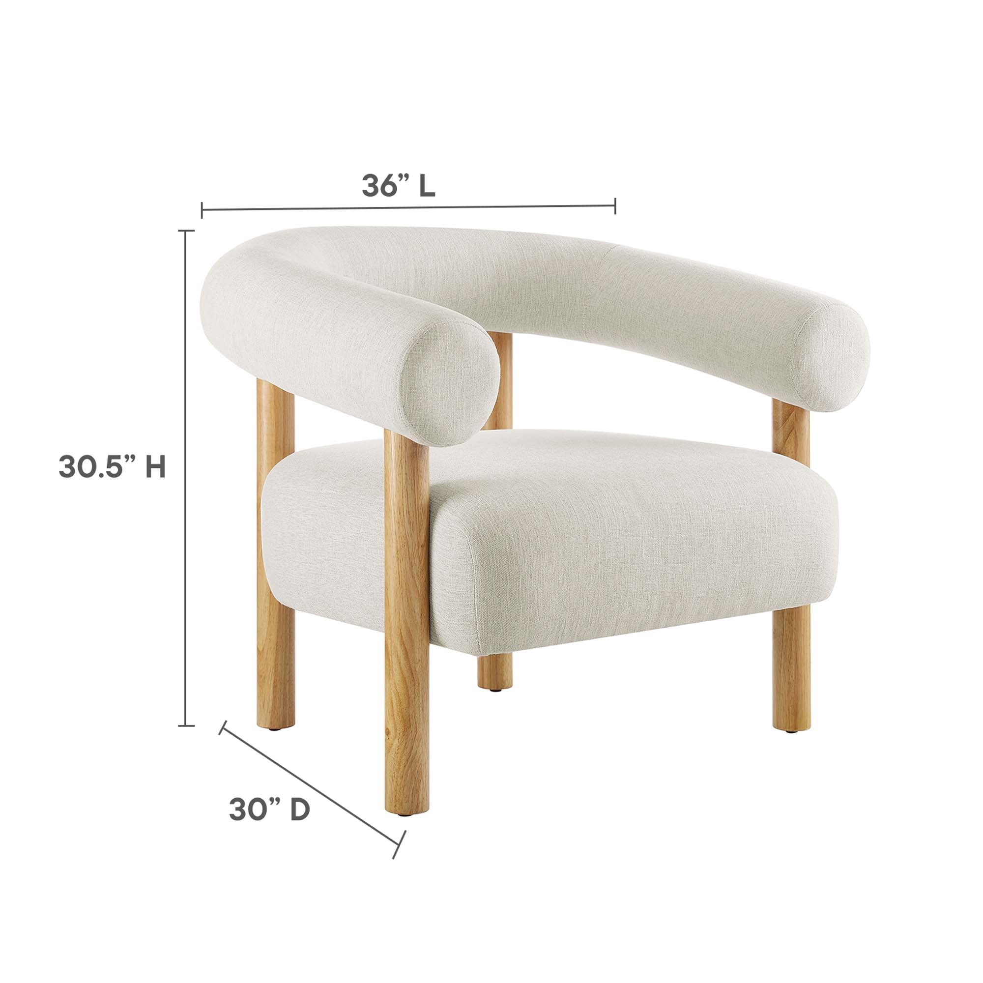 Fauteuil en tissu rembourré Sable