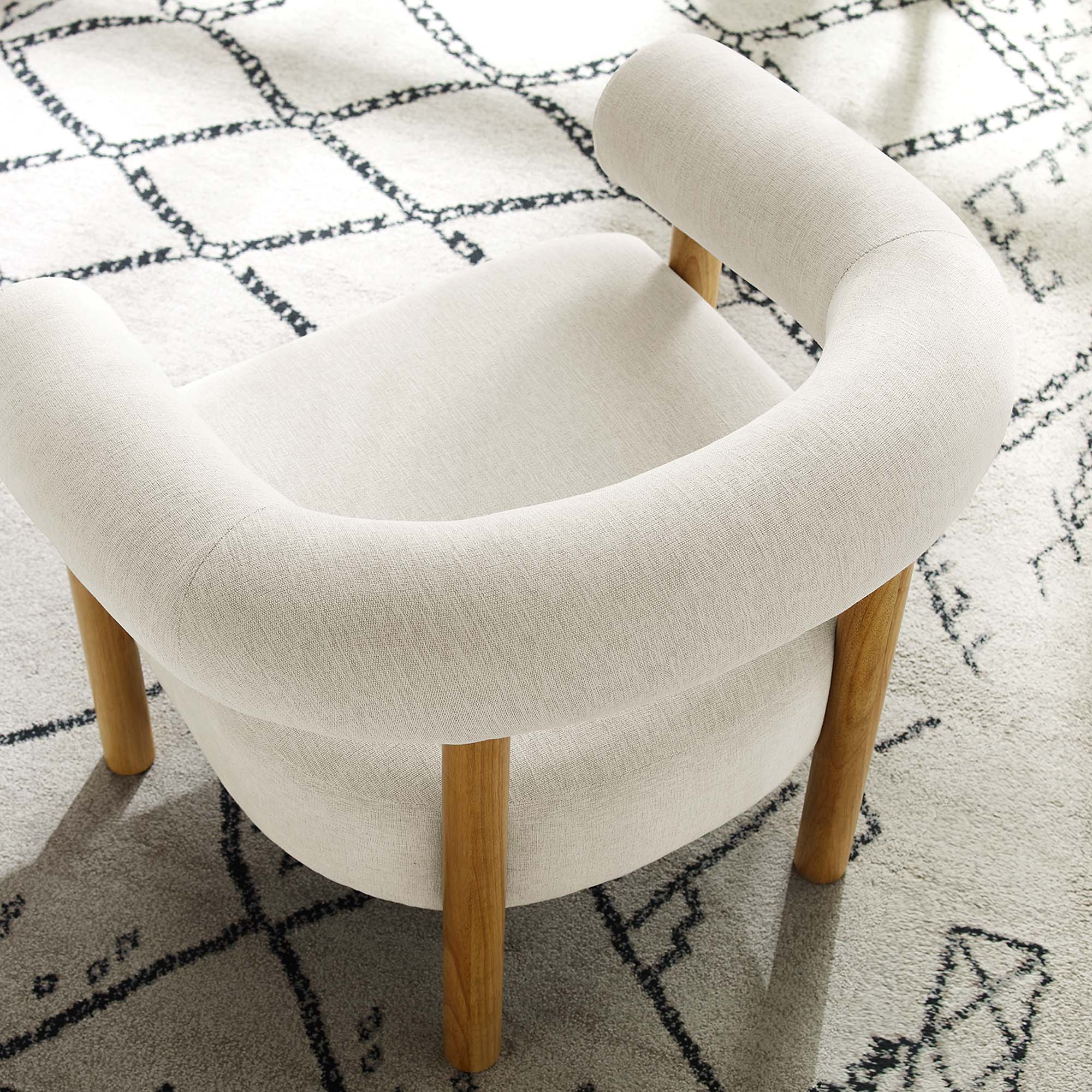 Fauteuil en tissu rembourré Sable