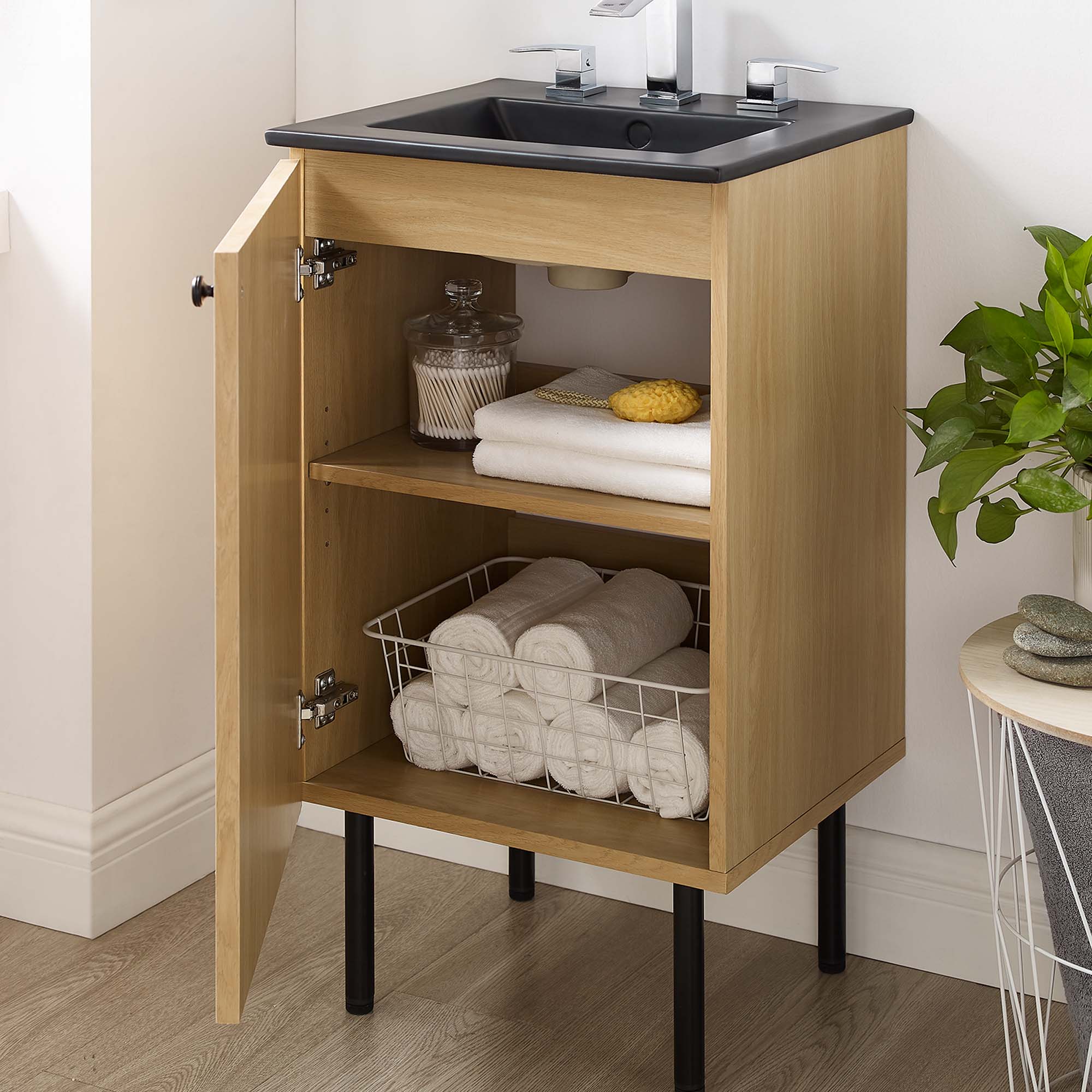 Chaucer Bathroom Vanity with Black Basin Included