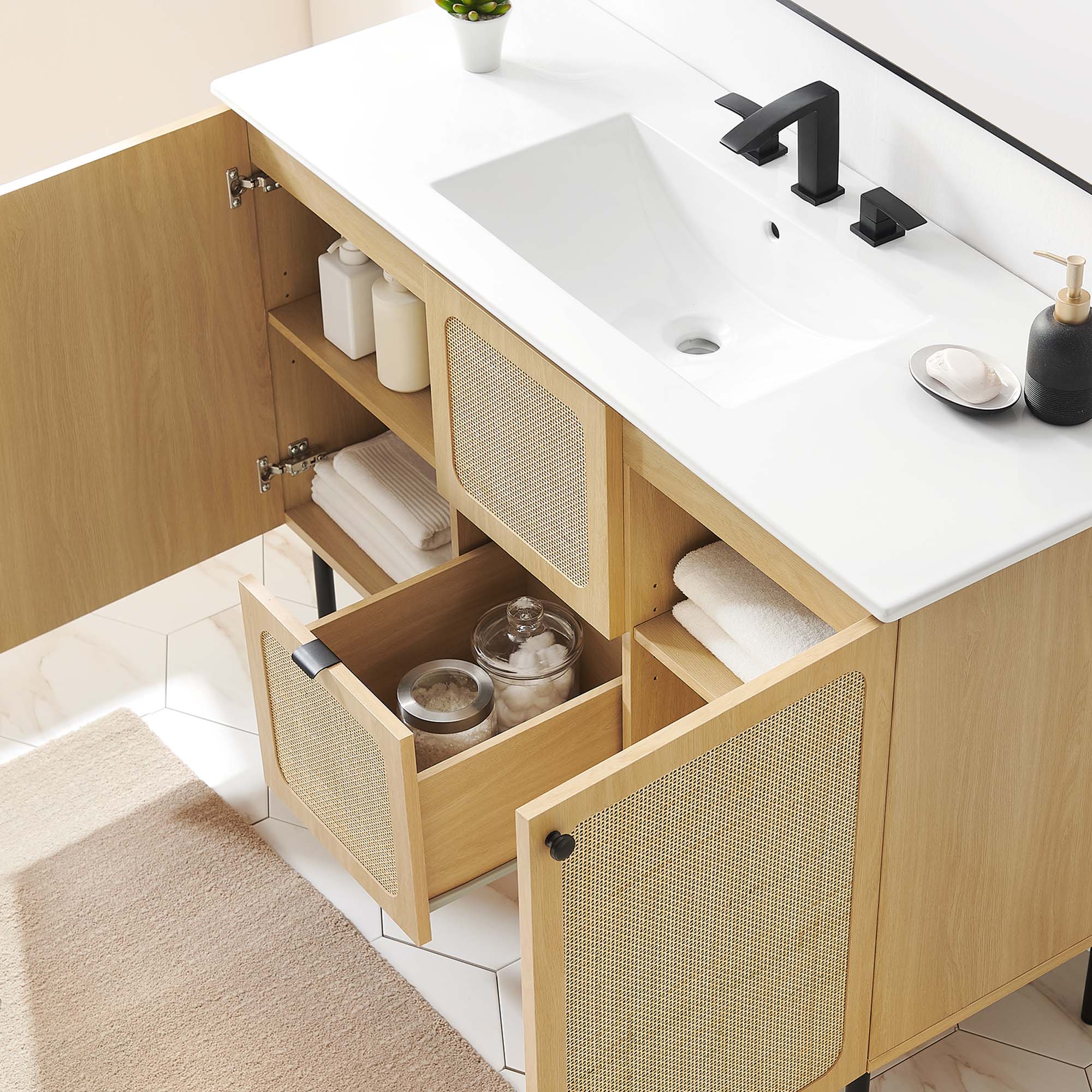 Chaucer Bathroom Vanity with White Basin Included