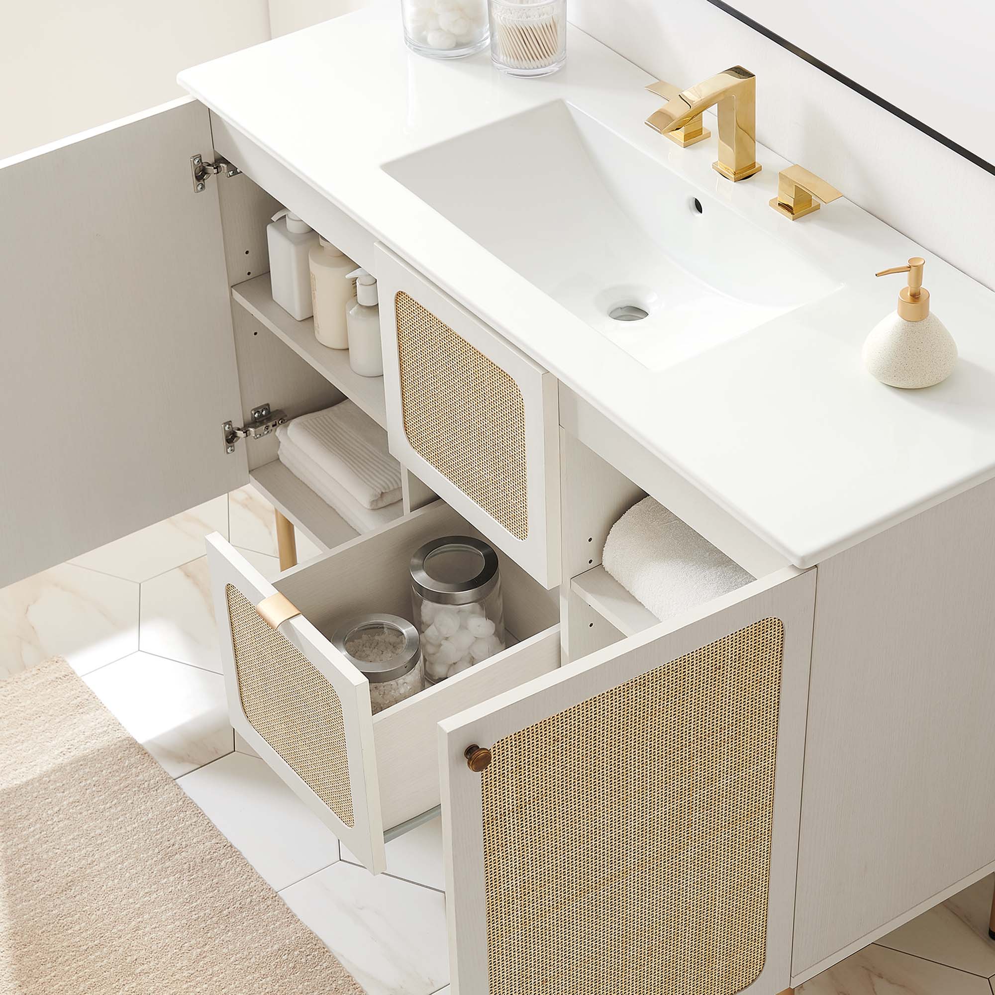 Chaucer Bathroom Vanity with White Basin Included