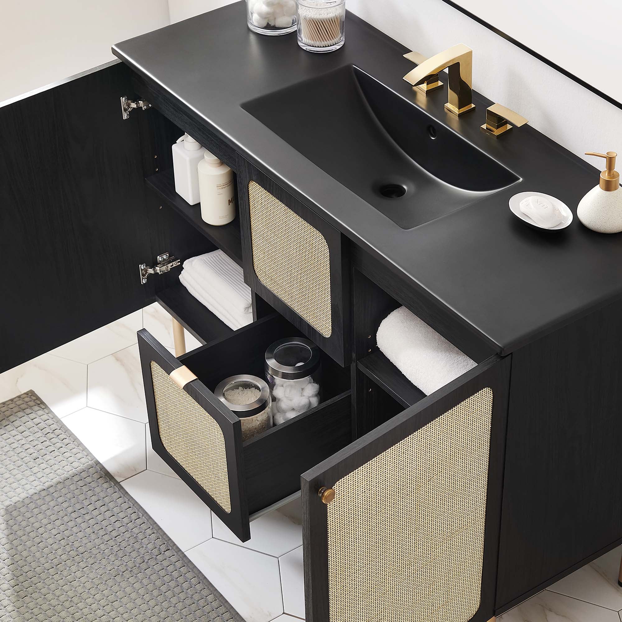 Chaucer Bathroom Vanity with Black Basin Included