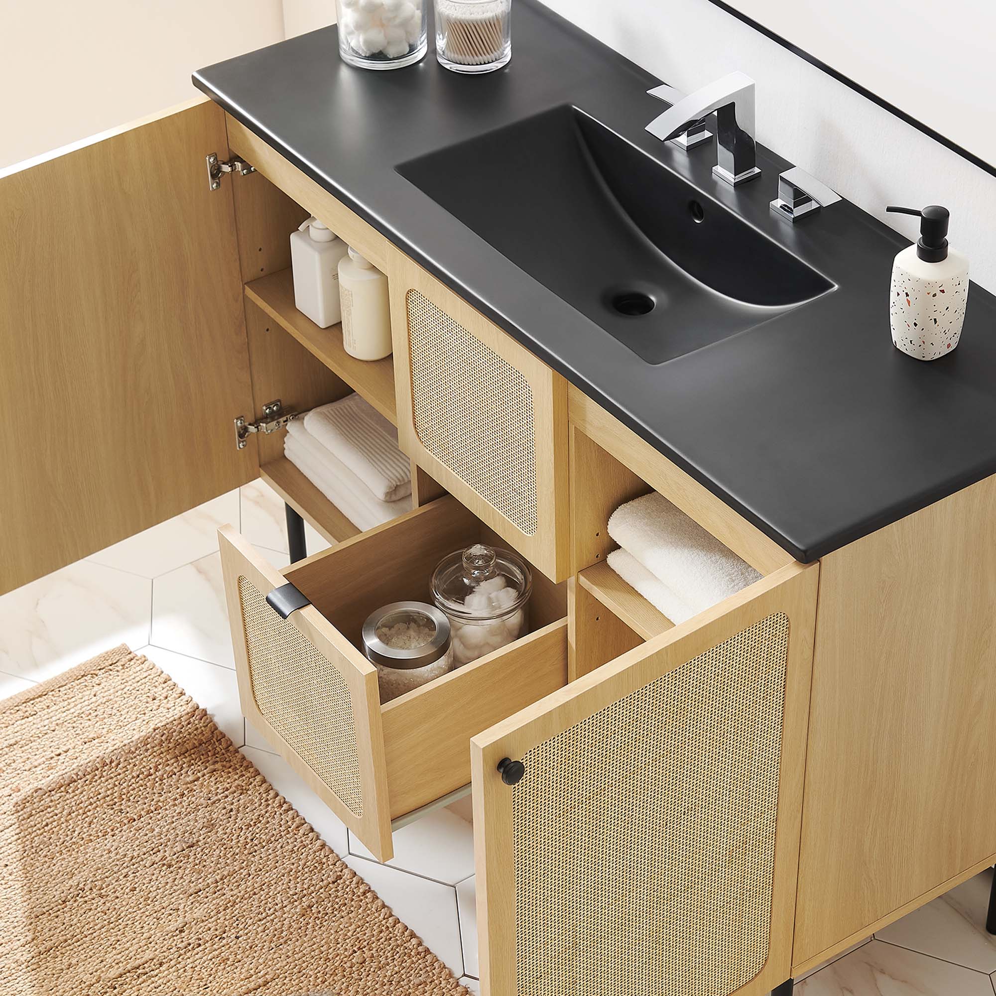 Chaucer Bathroom Vanity with Black Basin Included