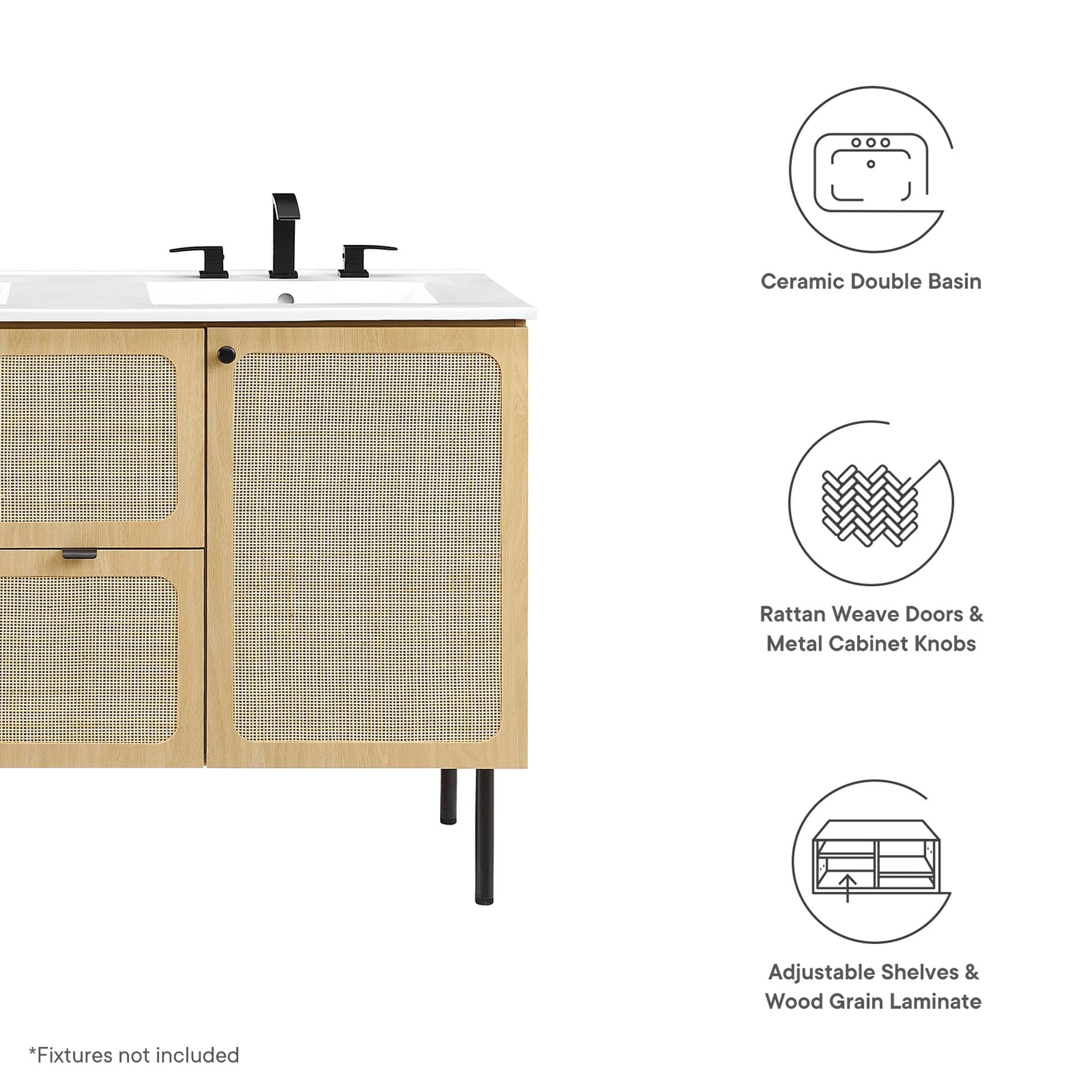 Chaucer Bathroom Vanity with White Basin Included