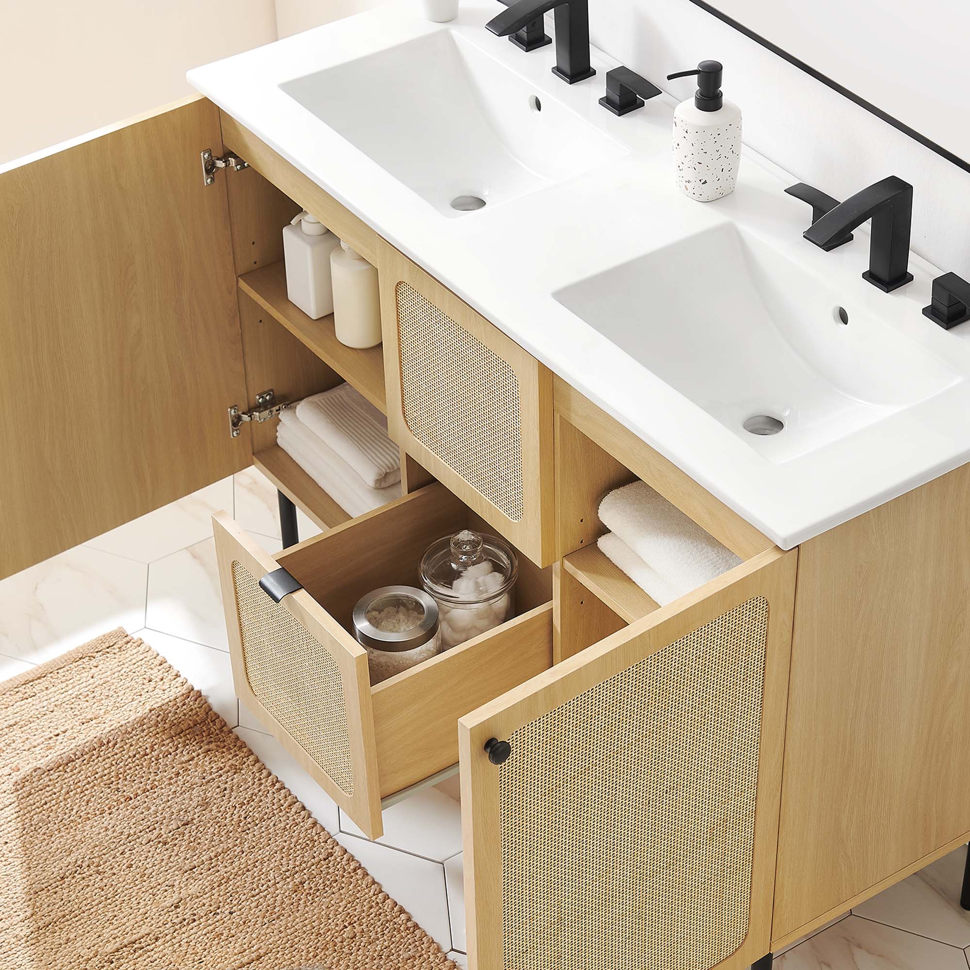 Chaucer Bathroom Vanity with White Basin Included