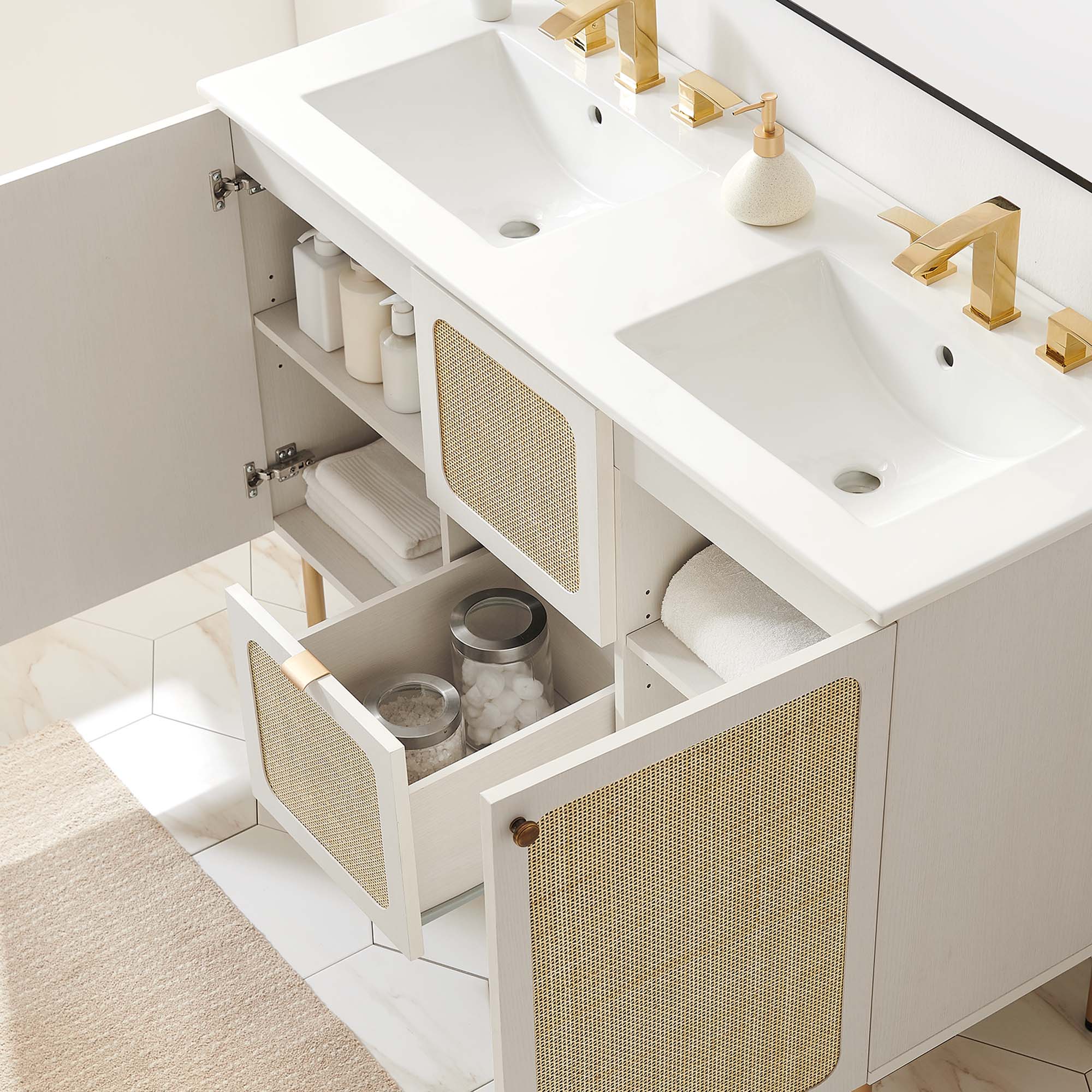 Chaucer Bathroom Vanity with White Basin Included