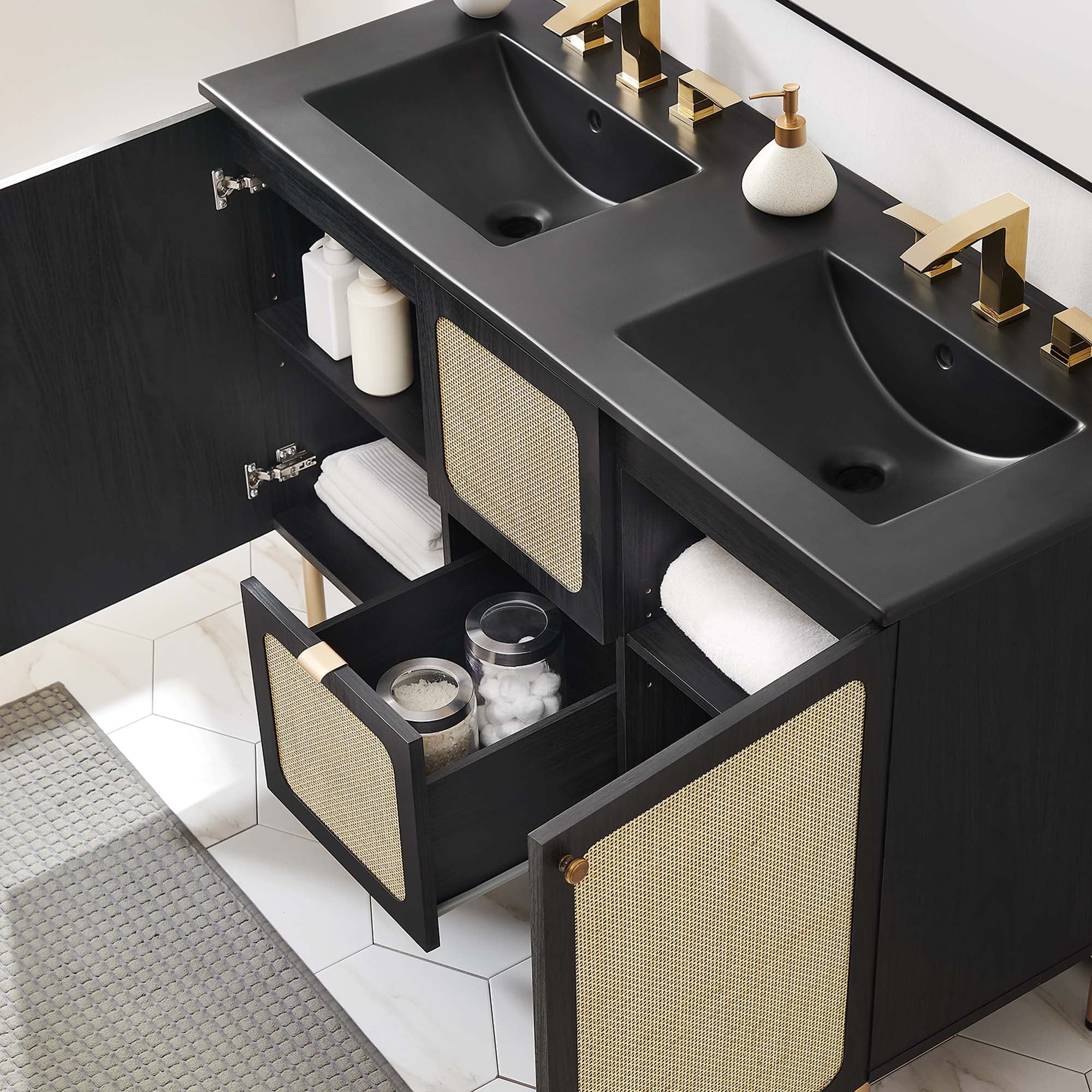 Chaucer Bathroom Vanity with Black Basin Included