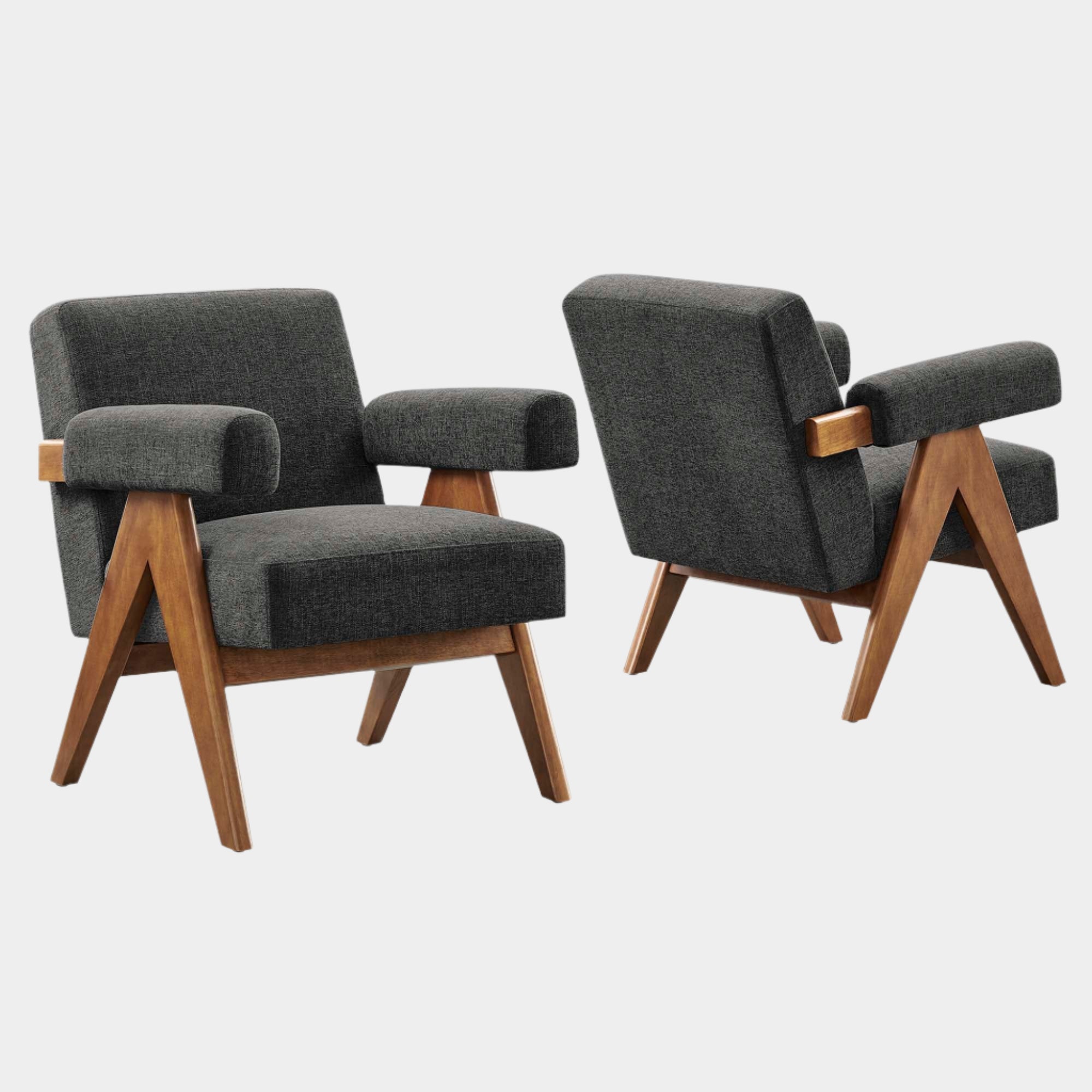 Lot de 2 fauteuils en tissu Lyra 