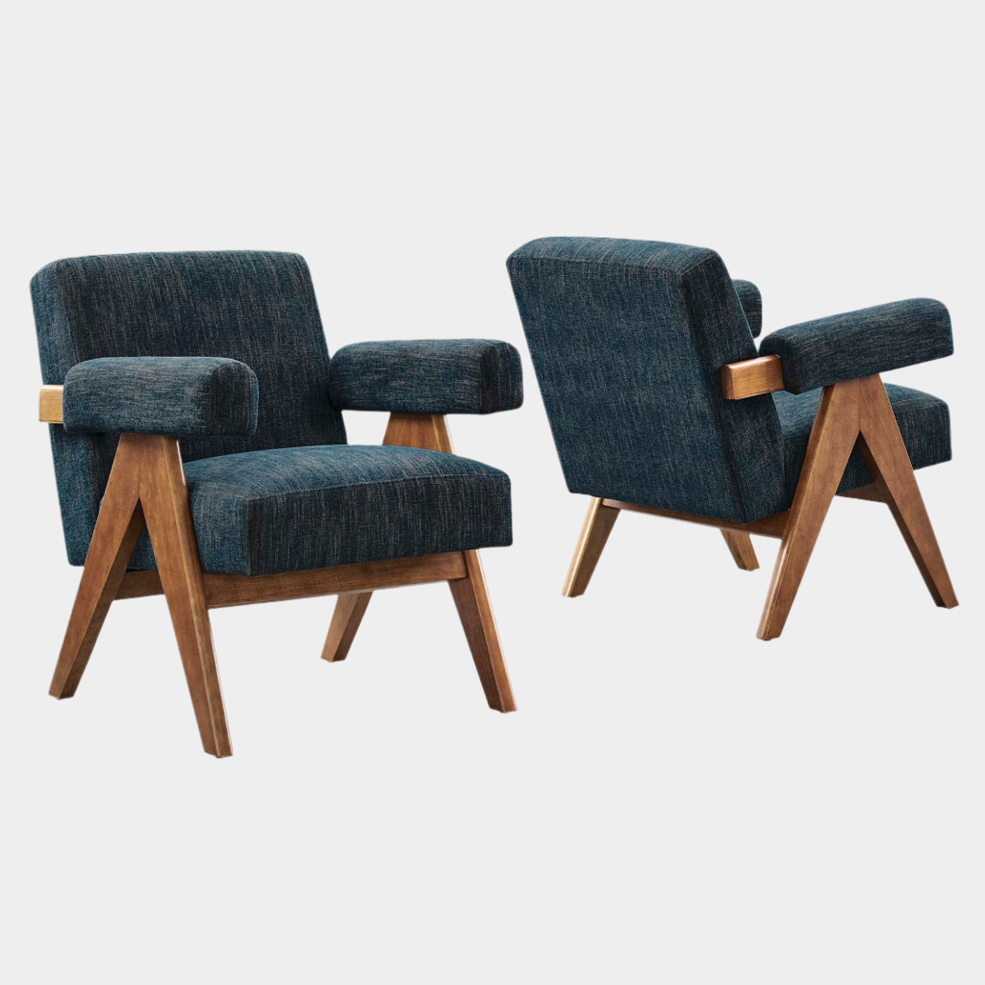 Lot de 2 fauteuils en tissu Lyra 