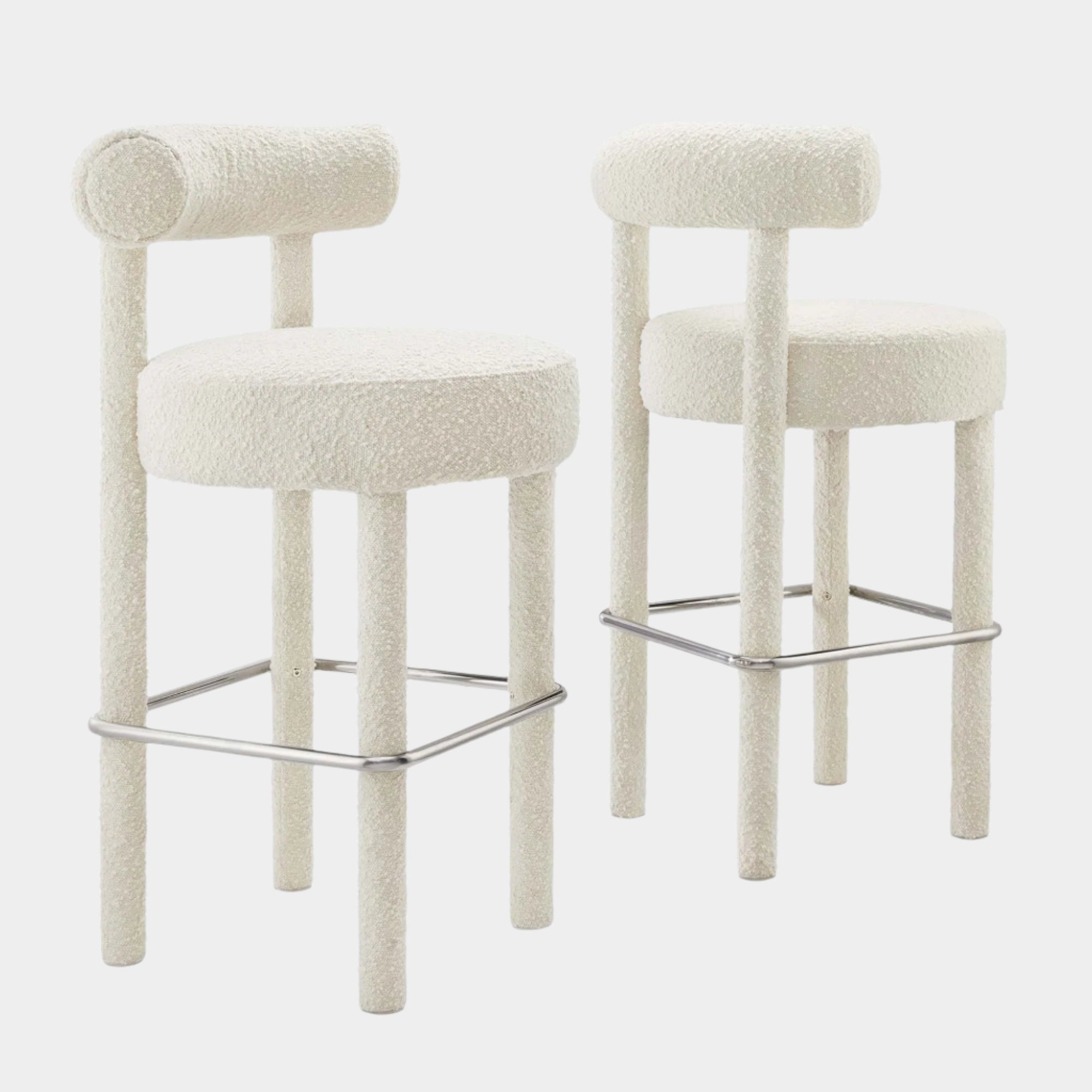 Toulouse Boucle Fabric Bar Stool - Set of 2