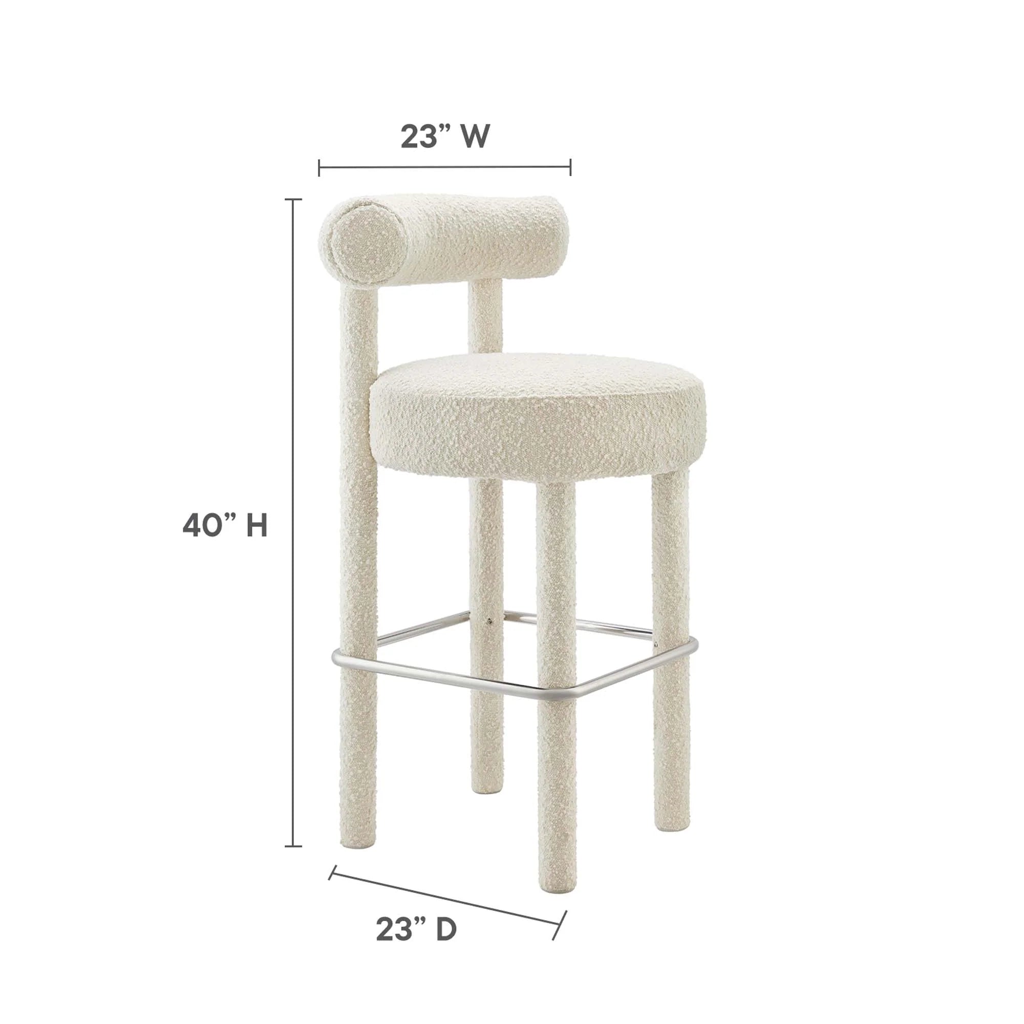 Toulouse Boucle Fabric Bar Stool - Set of 2