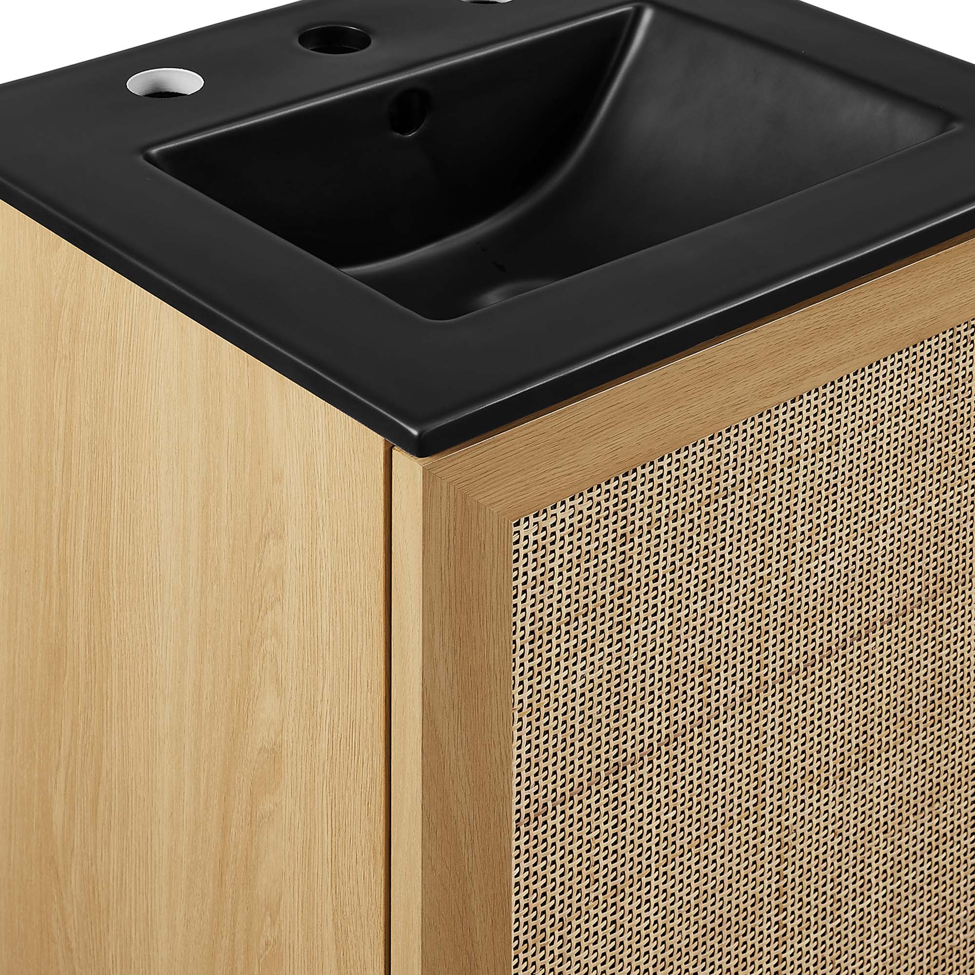 Meuble-lavabo de salle de bain Soma avec lavabo noir inclus