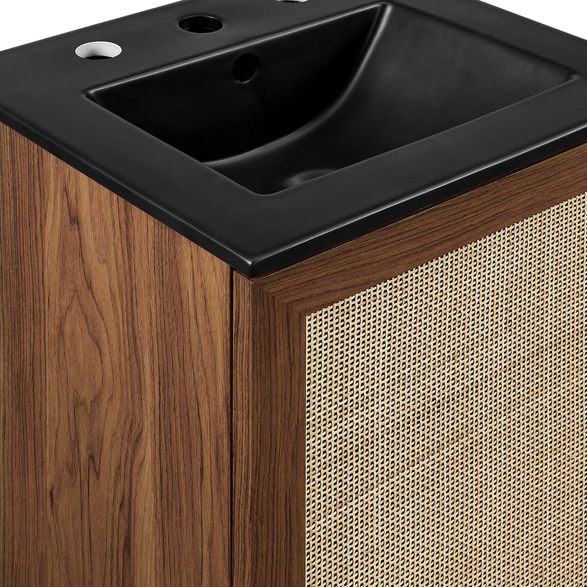 Meuble-lavabo de salle de bain Soma avec lavabo noir inclus