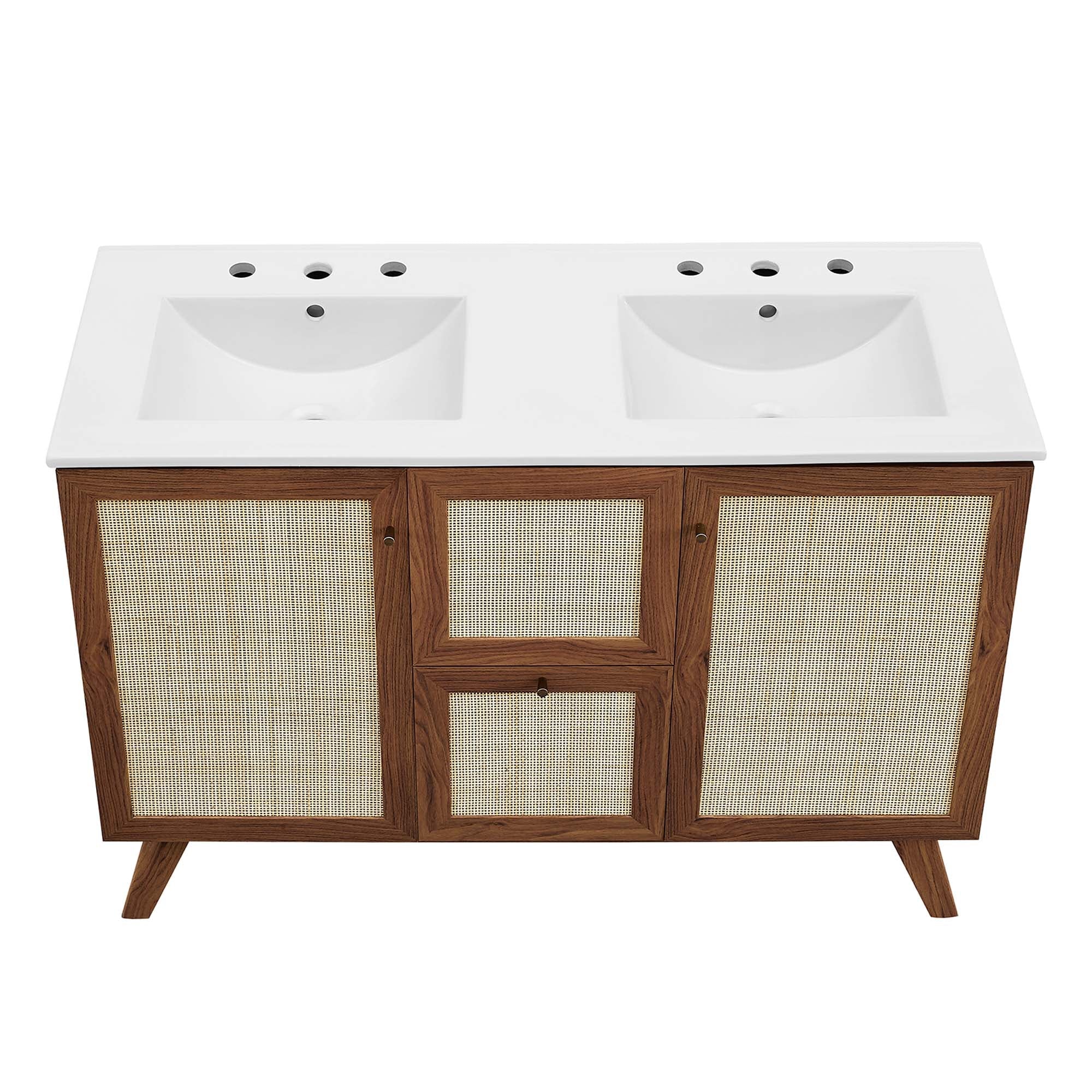 Meuble-lavabo de salle de bain Soma avec lavabo blanc inclus