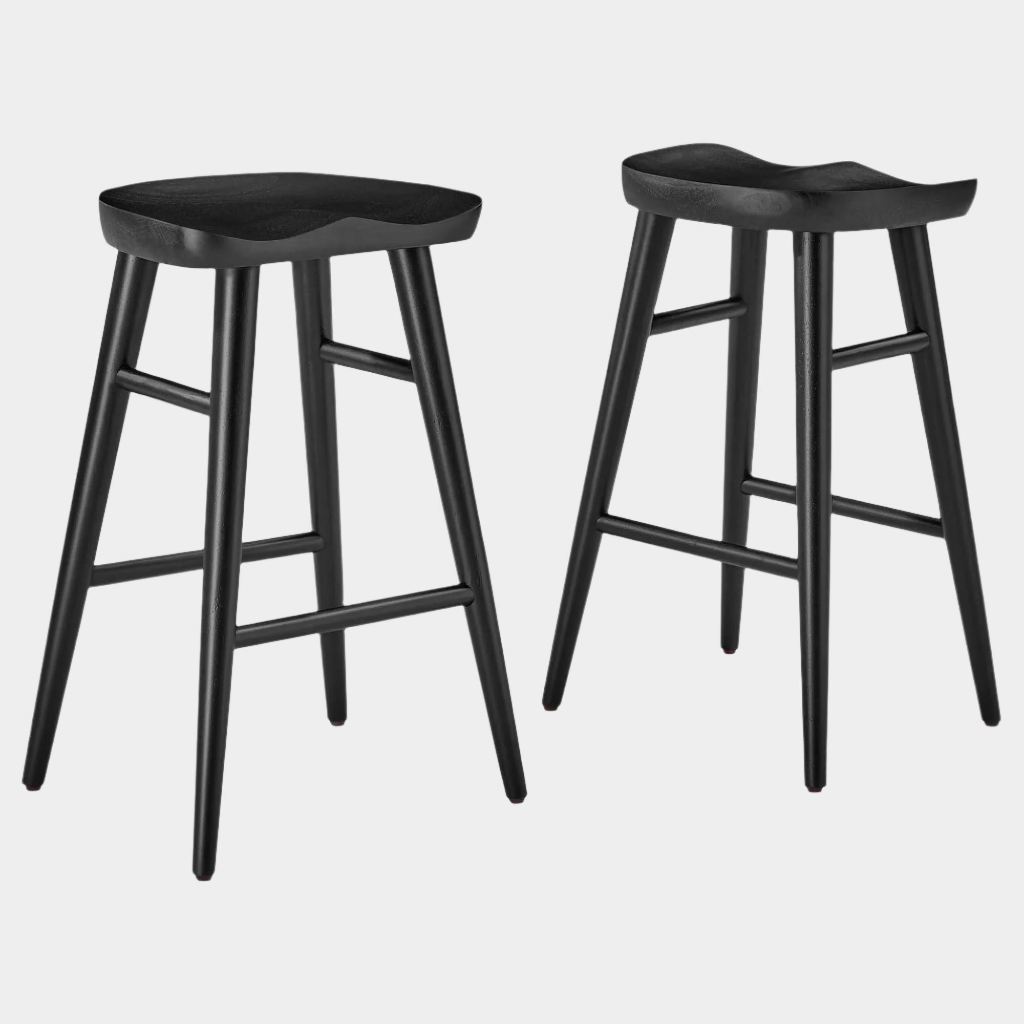 Saville Backless Wood Counter Stools - Set of 2