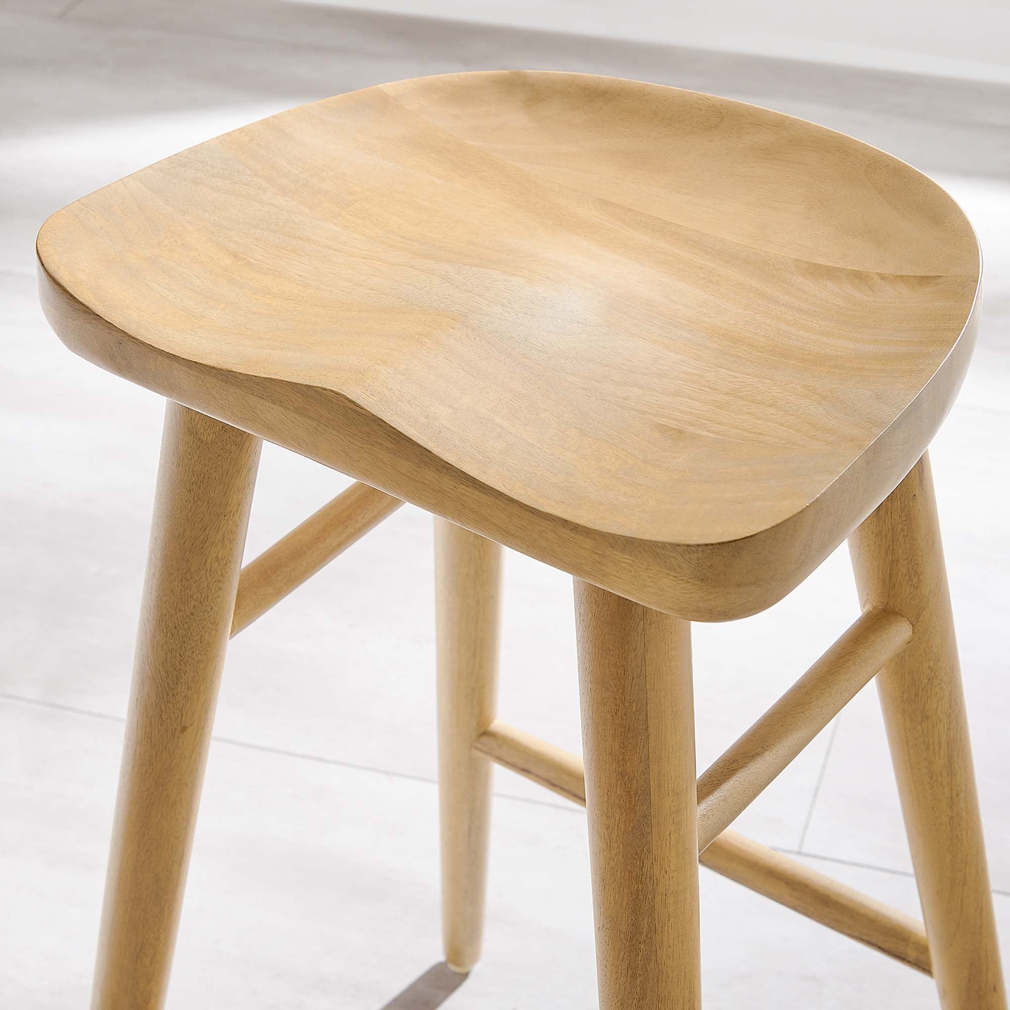 Saville Backless Wood Counter Stools - Set of 2