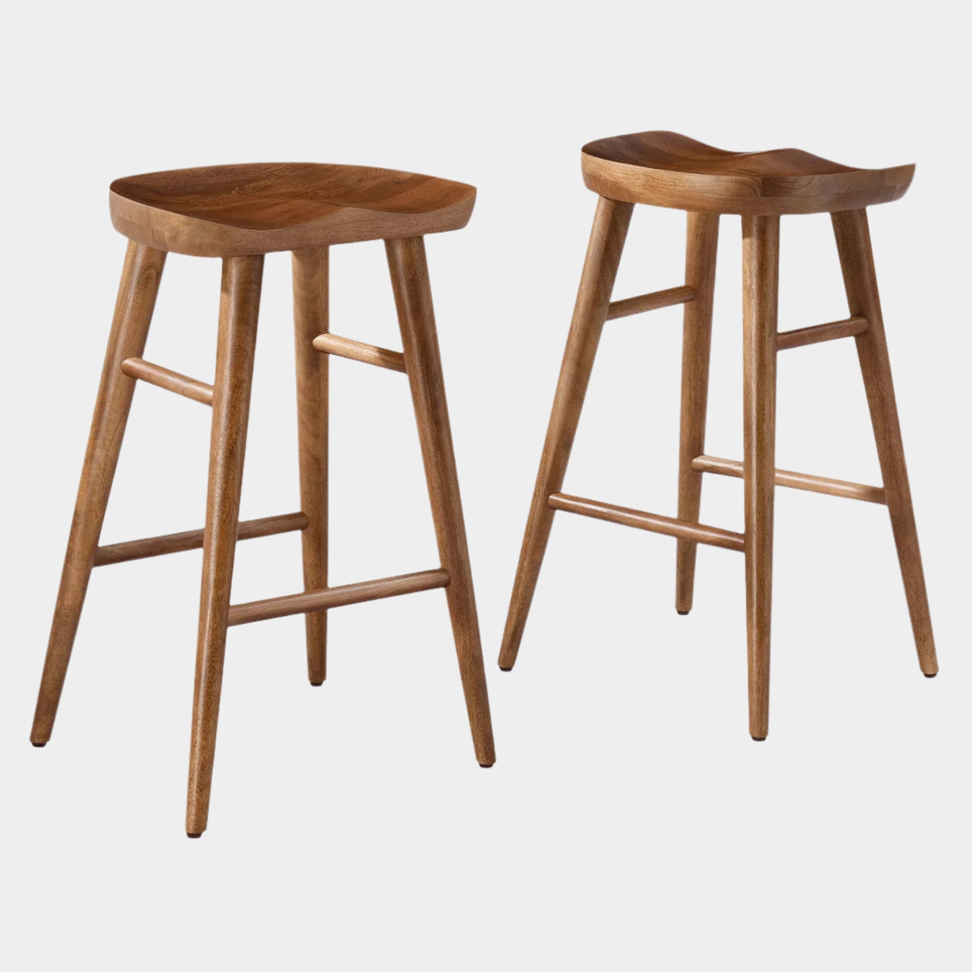 Saville Backless Wood Counter Stools - Set of 2