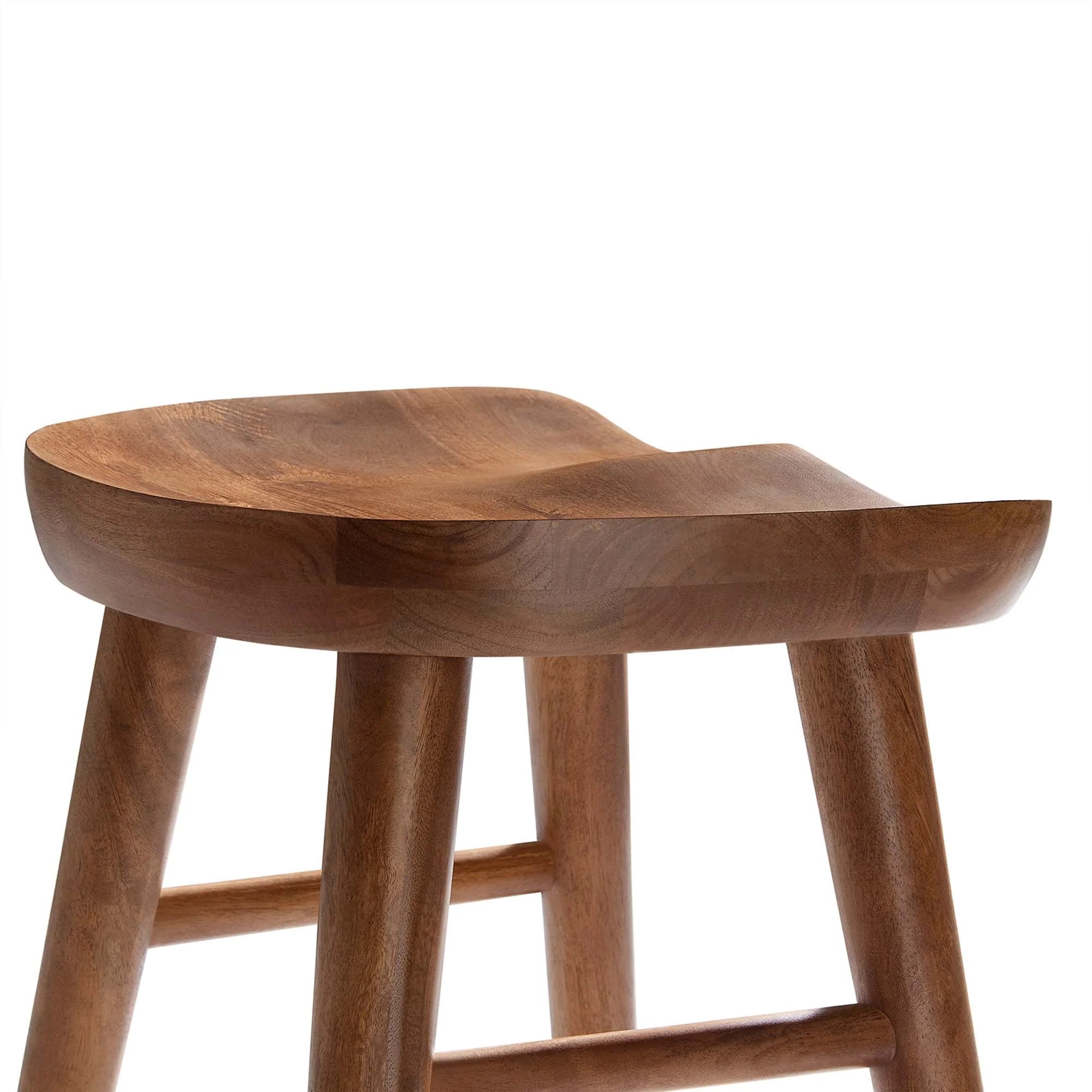 Saville Backless Wood Counter Stools - Set of 2