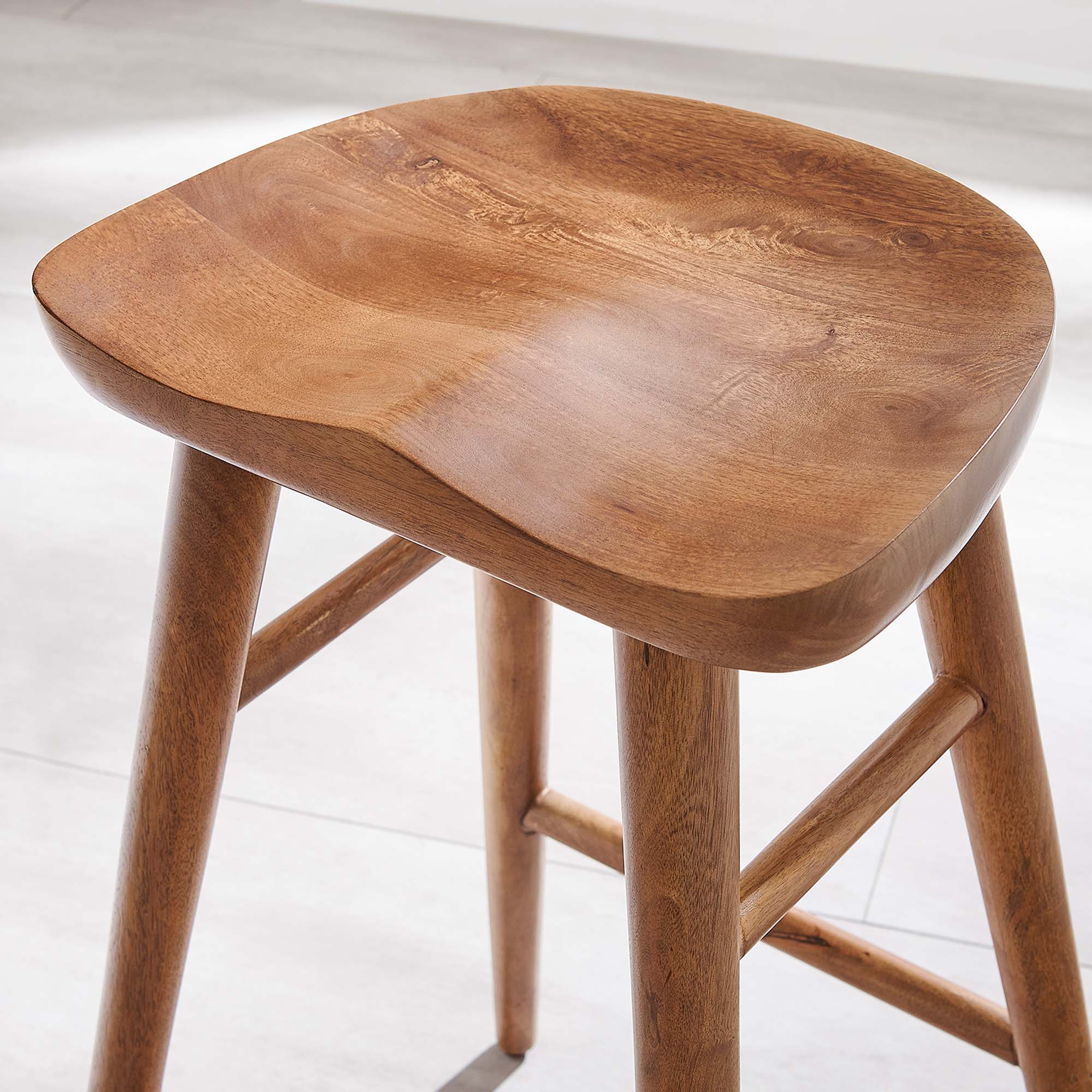 Saville Backless Wood Counter Stools - Set of 2