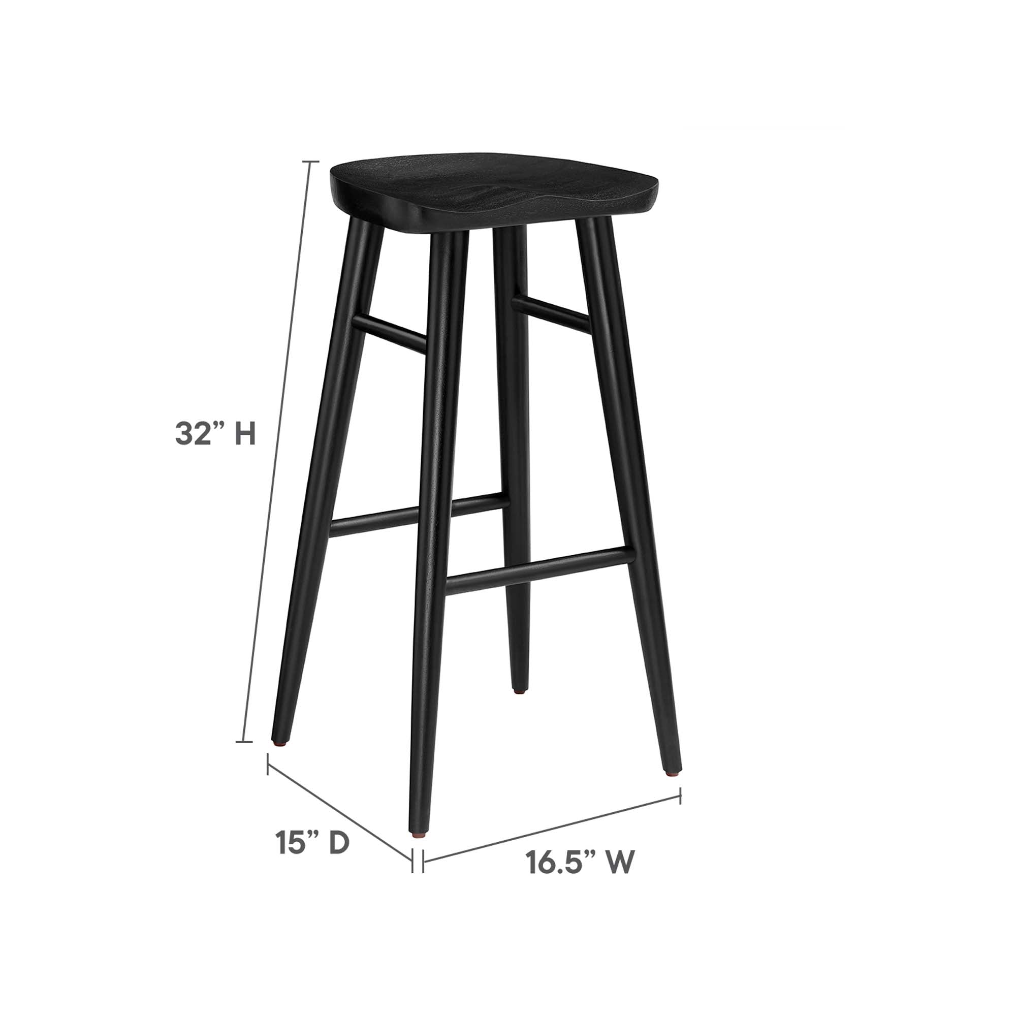 Saville Backless Wood Bar Stools Set of 2