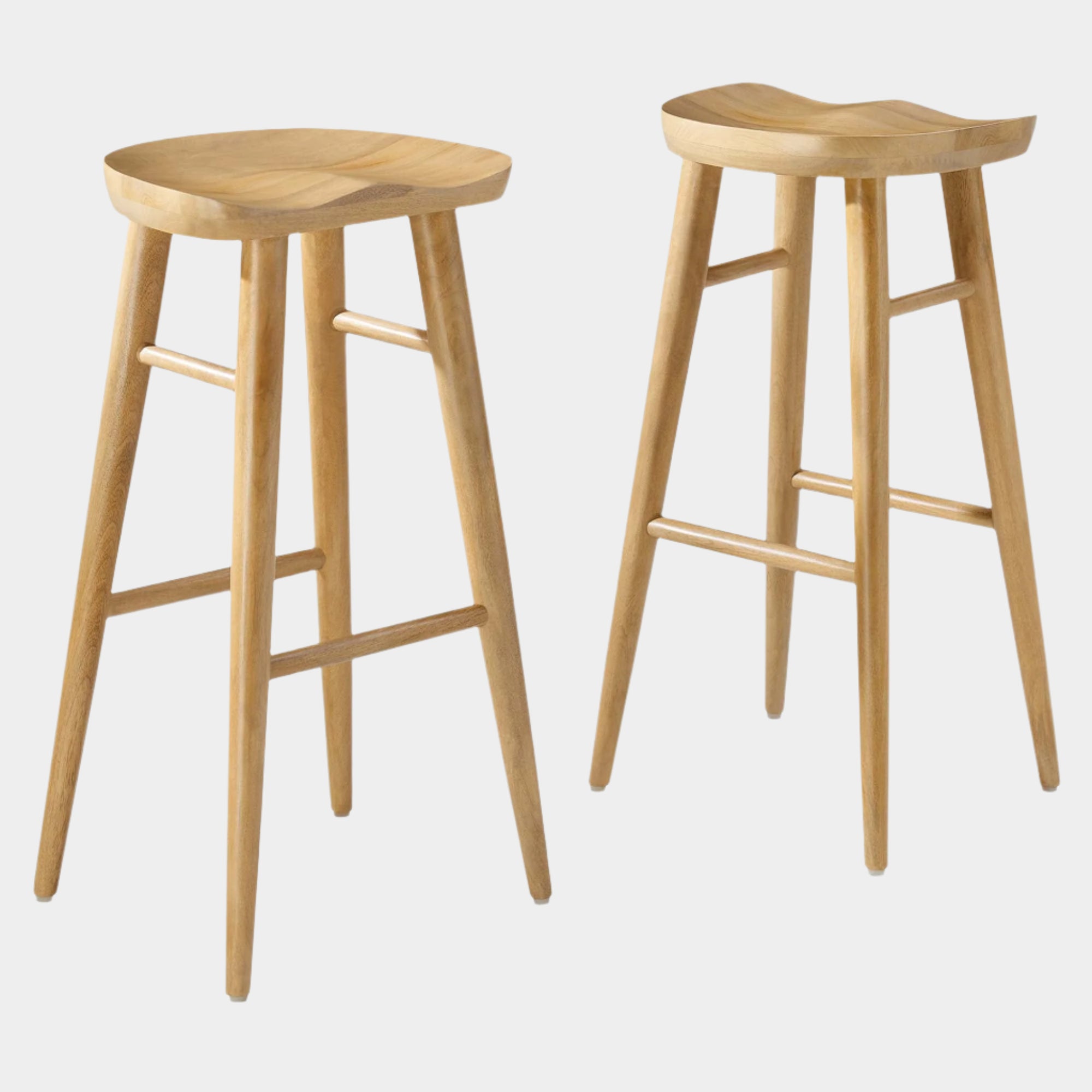 Saville Backless Wood Bar Stools Set of 2