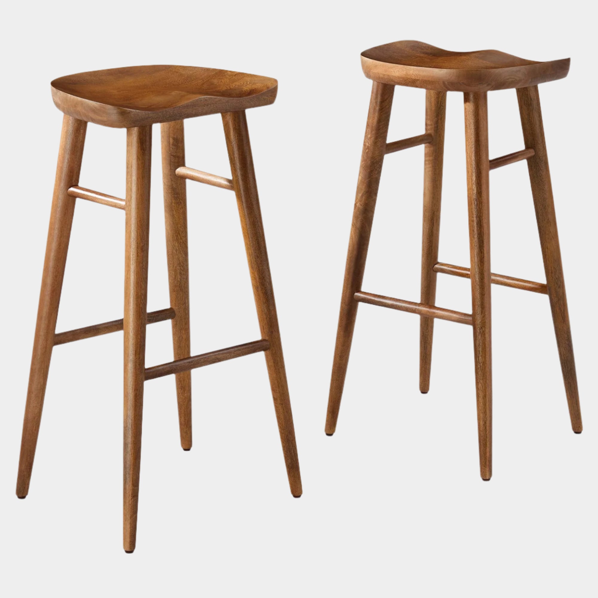 Saville Backless Wood Bar Stools Set of 2