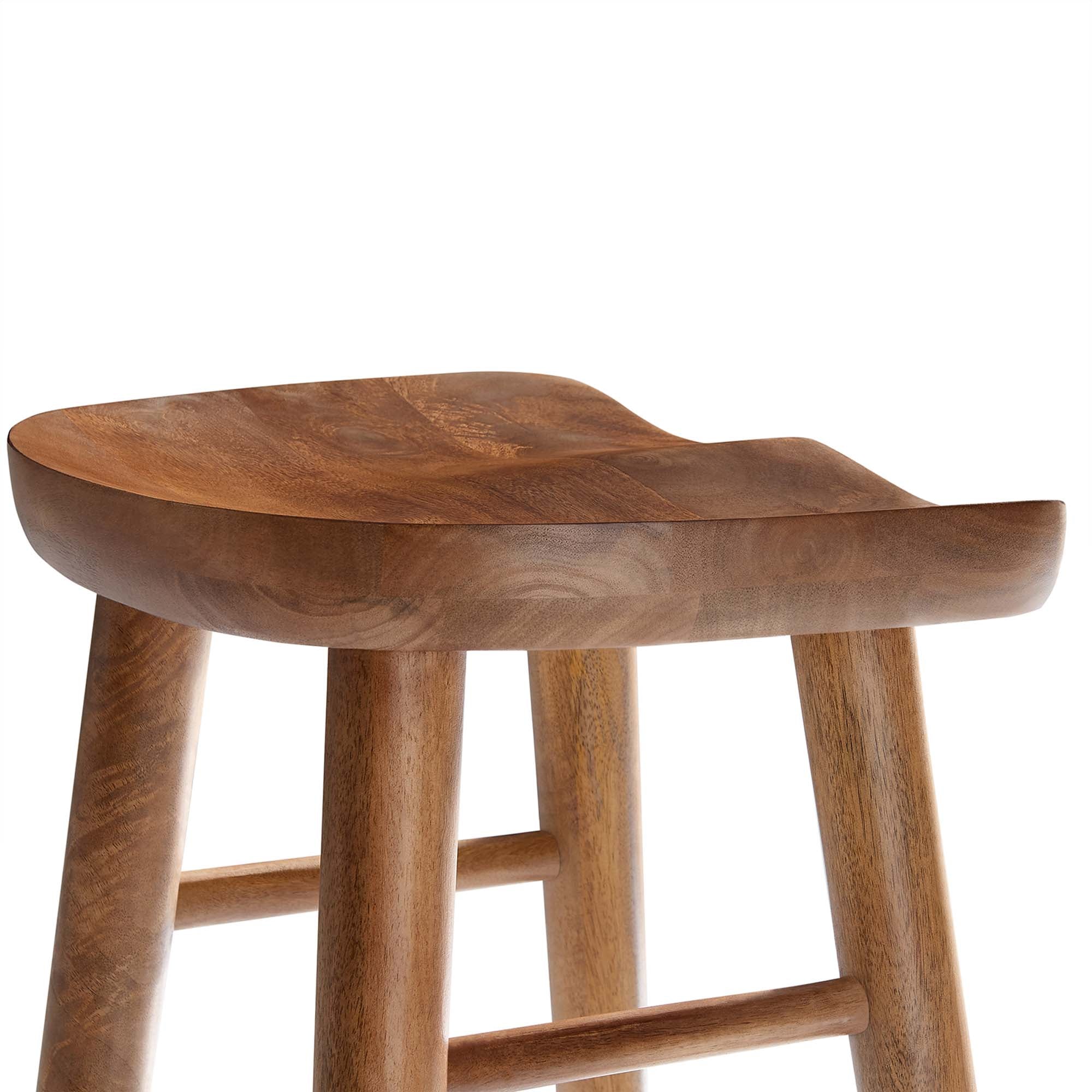 Saville Backless Wood Bar Stools Set of 2