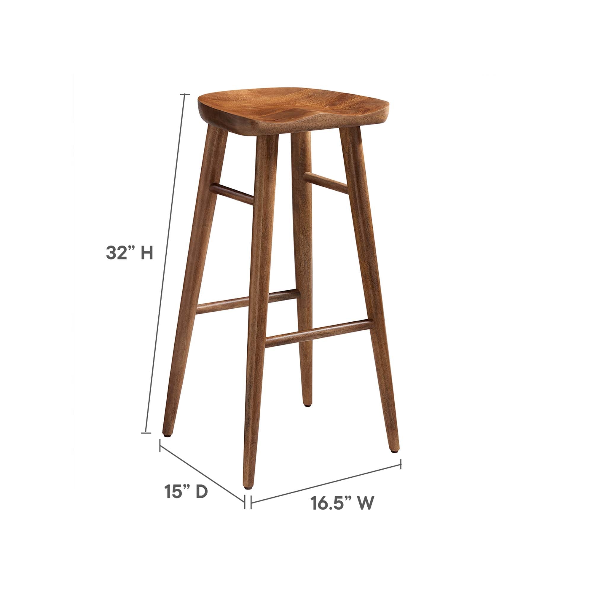 Saville Backless Wood Bar Stools Set of 2