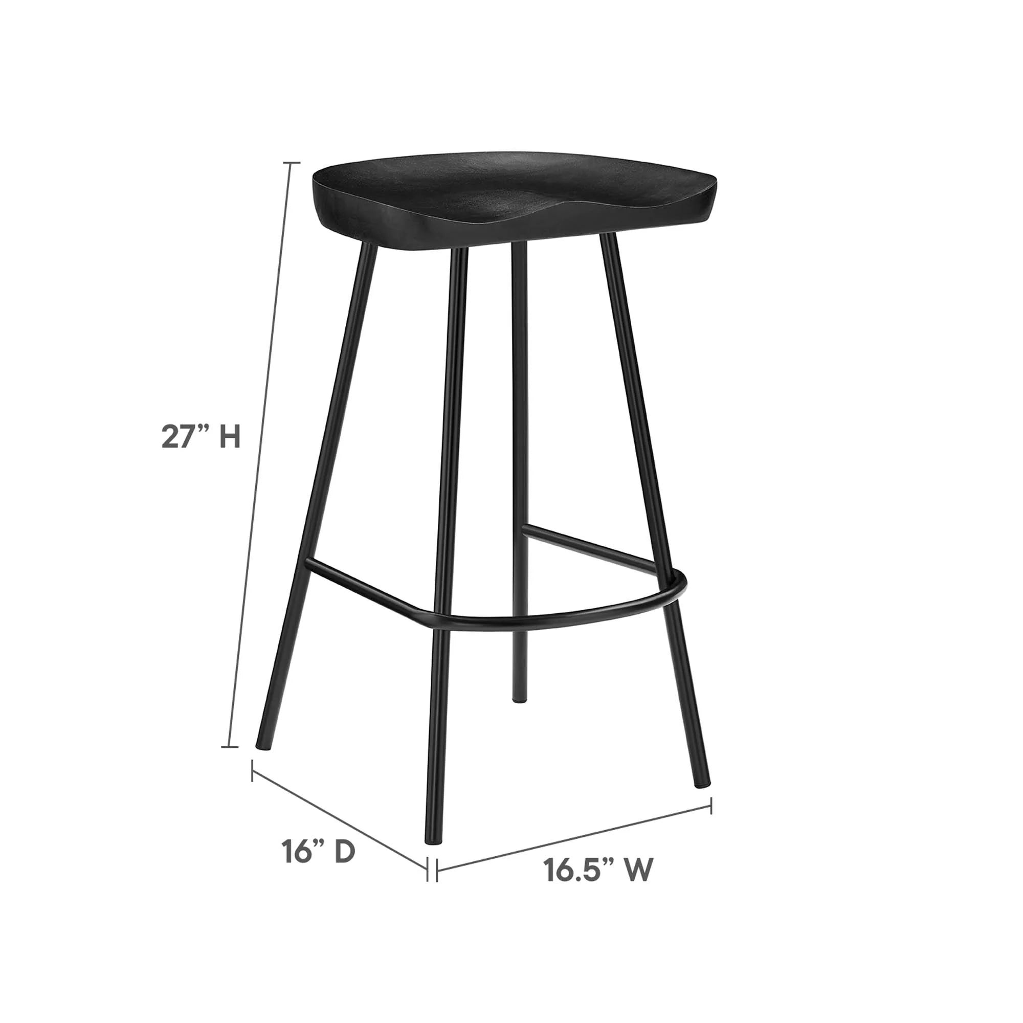 Concord Backless Wood Counter Stools - Set of 2