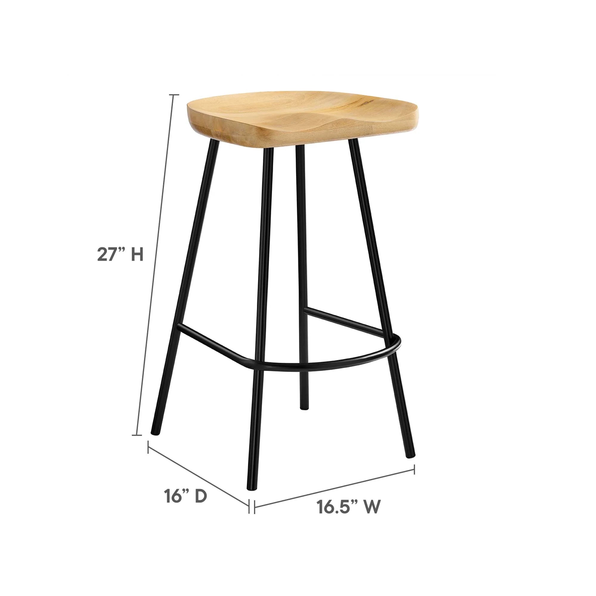 Concord Backless Wood Counter Stools - Set of 2