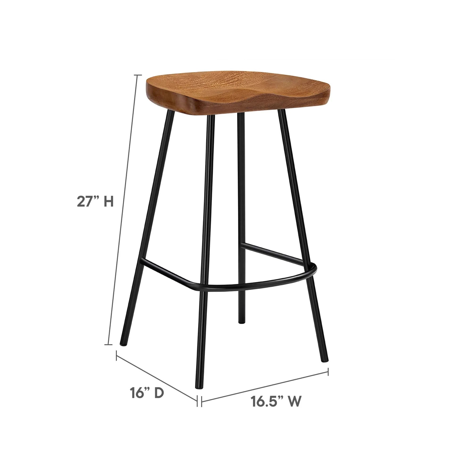 Concord Backless Wood Counter Stools - Set of 2