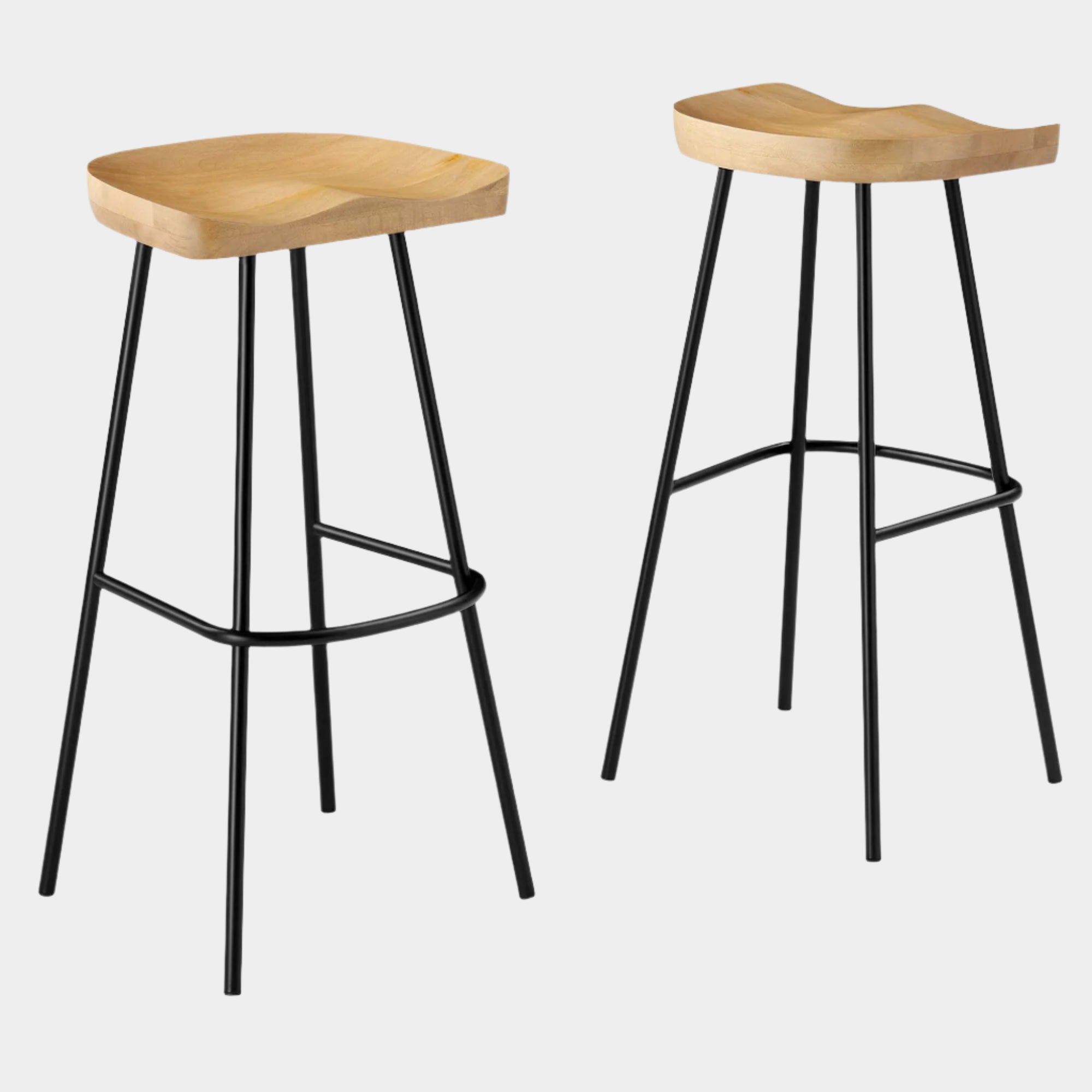 Concord Backless Wood Bar Stools - Set of 2