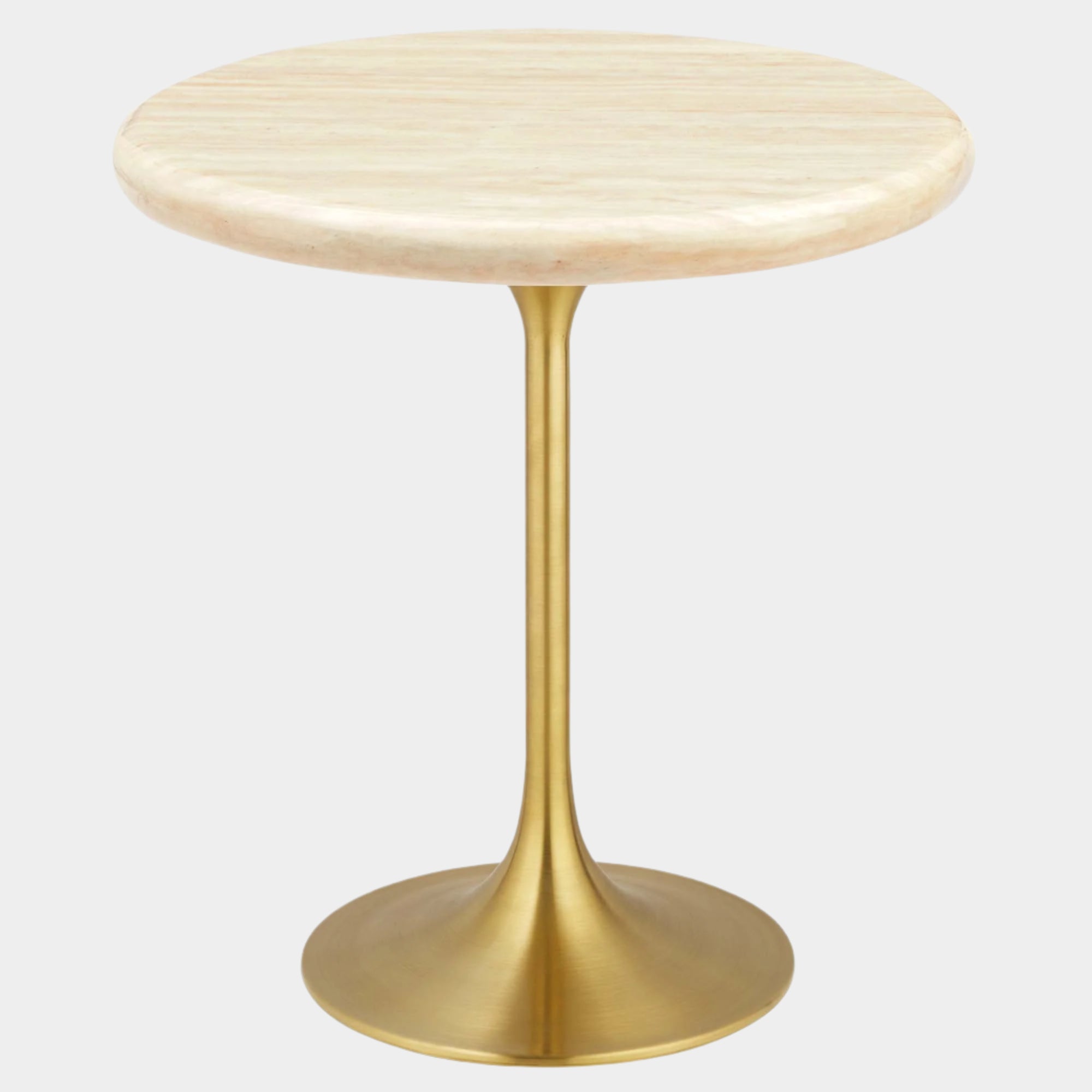 Lippa Round Artificial Travertine Side Table