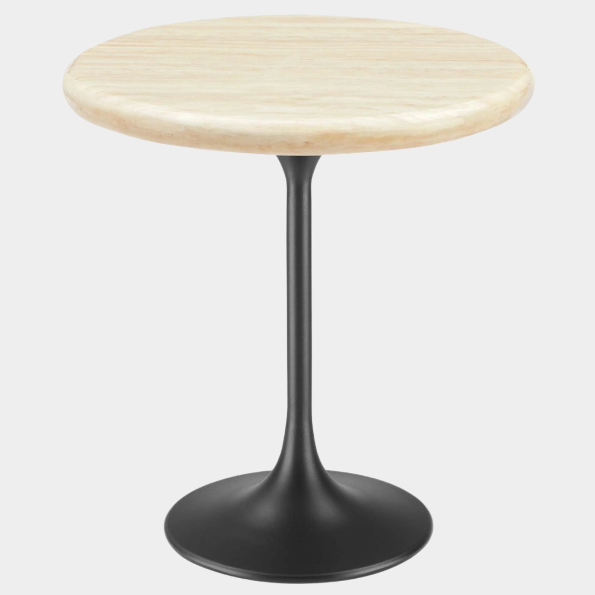 Lippa Round Artificial Travertine Side Table