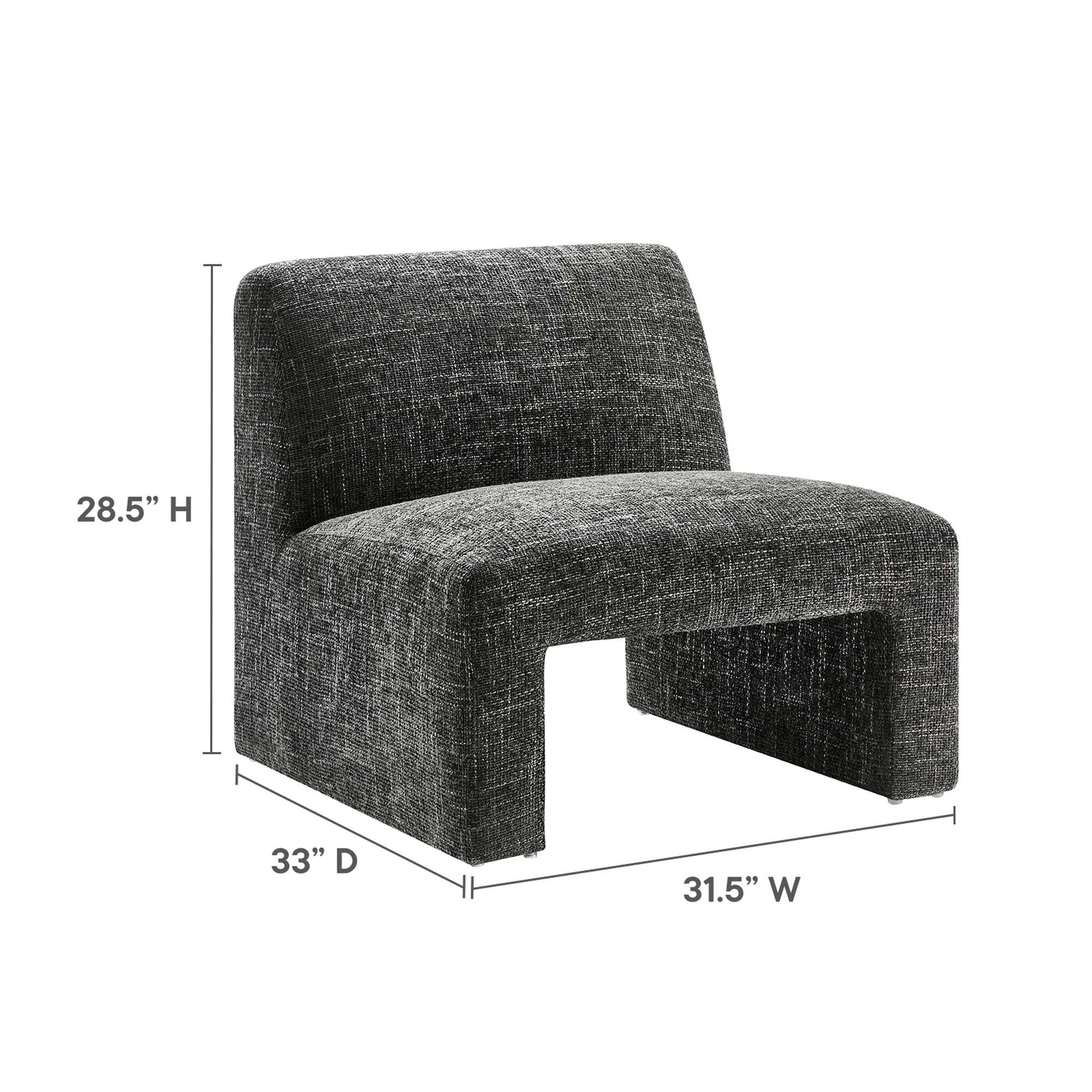 Fauteuil d'appoint rembourré en chenille Amita 