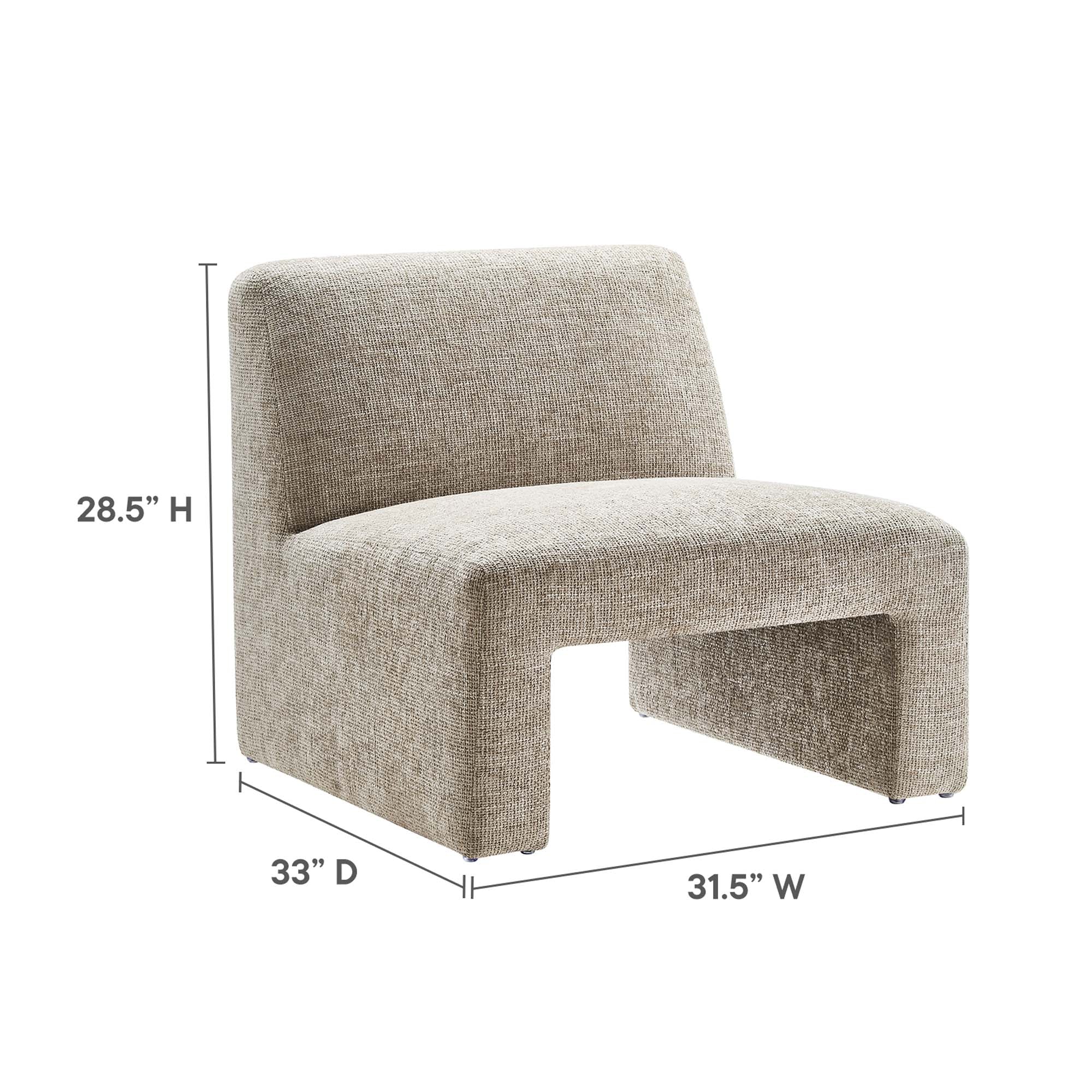 Fauteuil d'appoint rembourré en chenille Amita 