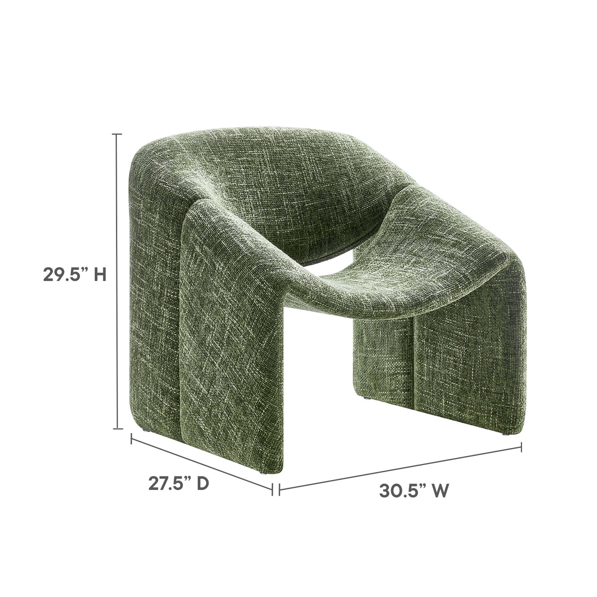 Fauteuil d'appoint rembourré en chenille Vivi 