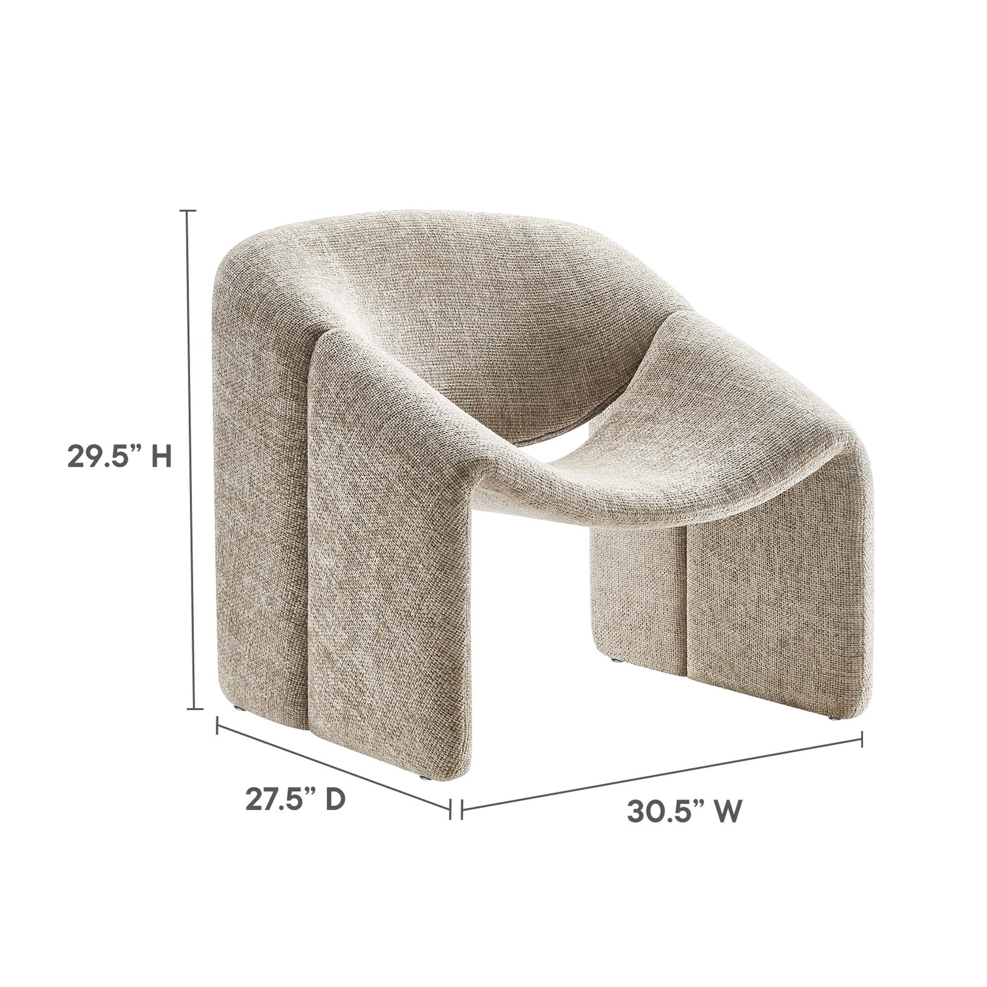 Fauteuil d'appoint rembourré en chenille Vivi 