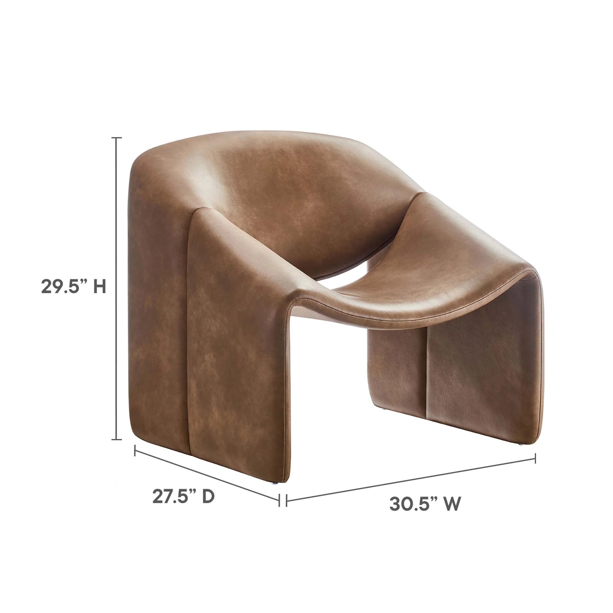 Fauteuil d'appoint en cuir végétalien Vivi 